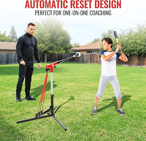 Miniatura 6 de Entrenador de swing juvenil para béisbol y sóftbol  Entrenador de golpes de reinicio automático con 3 bandas de potencia, entrenador de swing de