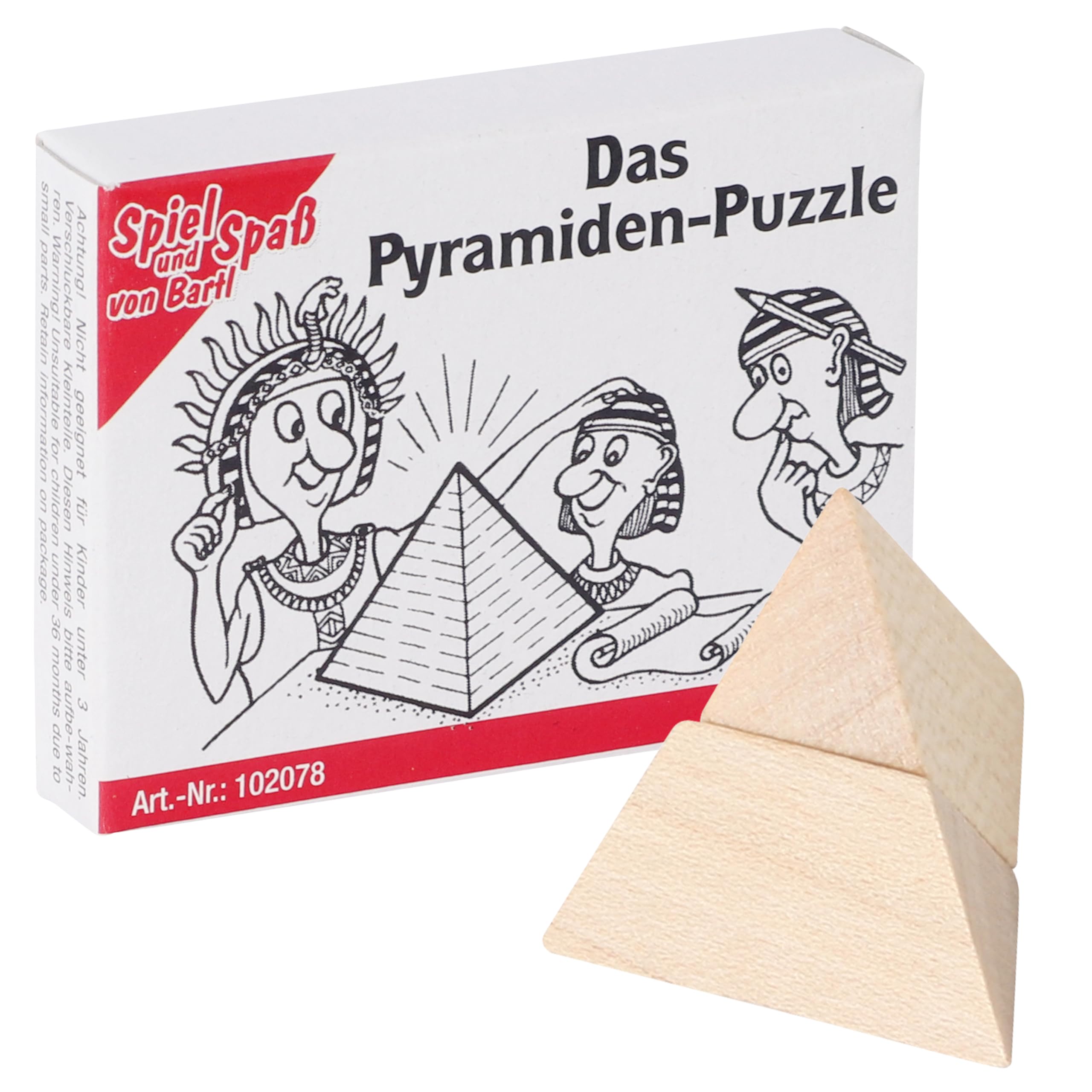 Bartl 102078 Mini Wooden Puzzle The Pyramid Puzzle 2 Small Wooden