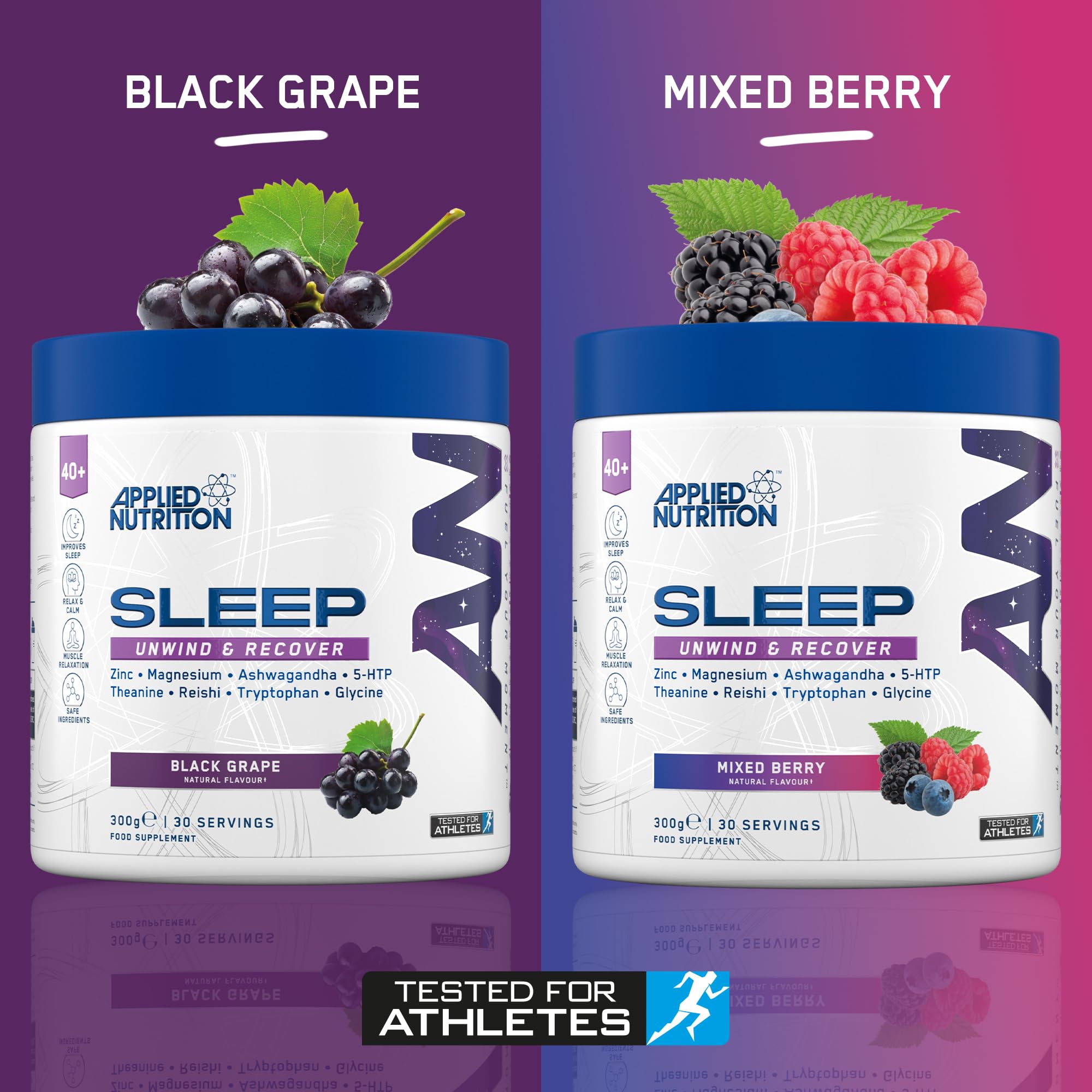 Applied Nutrition Sleep Support for Over 40s | Magnesium Glycine L-Theanine 5-HTP & Adaptogens | Informed Sport – Black Grape 300g – 30 Servings product thumbnail 5