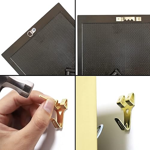 Miniatura 5 de Hongway Kit de 276 piezas para colgar fotos, surtido de colgadores de fotos, ganchos de marco resistentes con clavos, alambre para colgar, ojales de