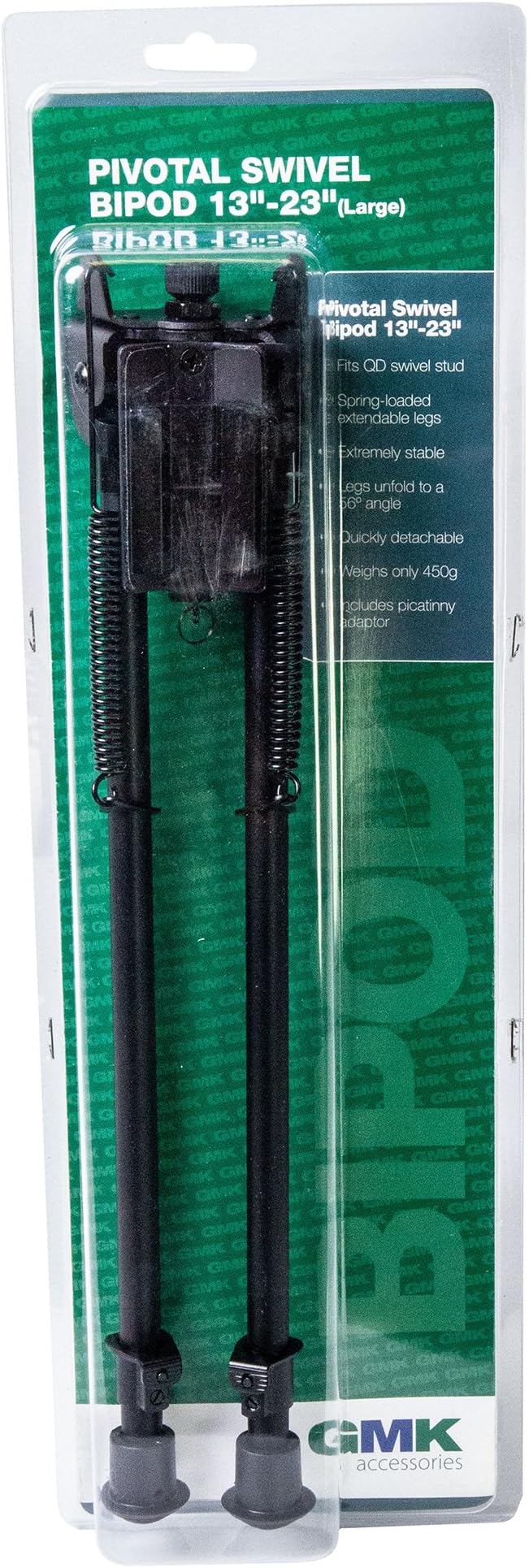 GMK QD Pivotal Rest Shooting Adjustable Bi-Pod 13-23" Hunt Range