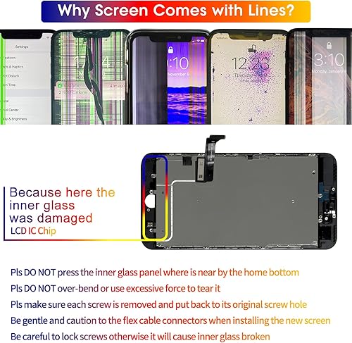 Miniatura 4 de para iPhone 7 Reemplazo de pantalla 4.7', kit de reparación completo de pantalla táctil 3D, montaje de cristal digitalizador de pantalla con juego