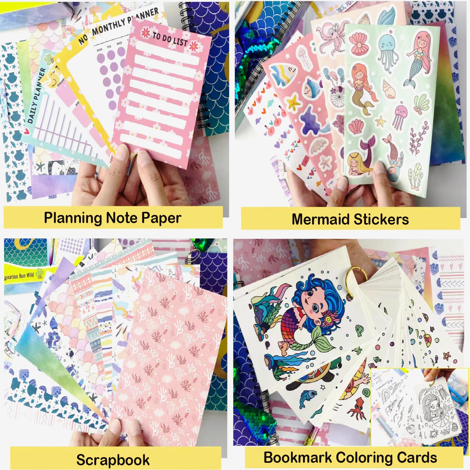 Kit de Diario de Bricolaje para Niñas, Regalo niña 4 a 14 años DIY Scrapbook Set para niños,Juego de Accesorios de Libro de Recortes y Diarios,Ideas de regalos de cumpleaños para niñas adolescentes