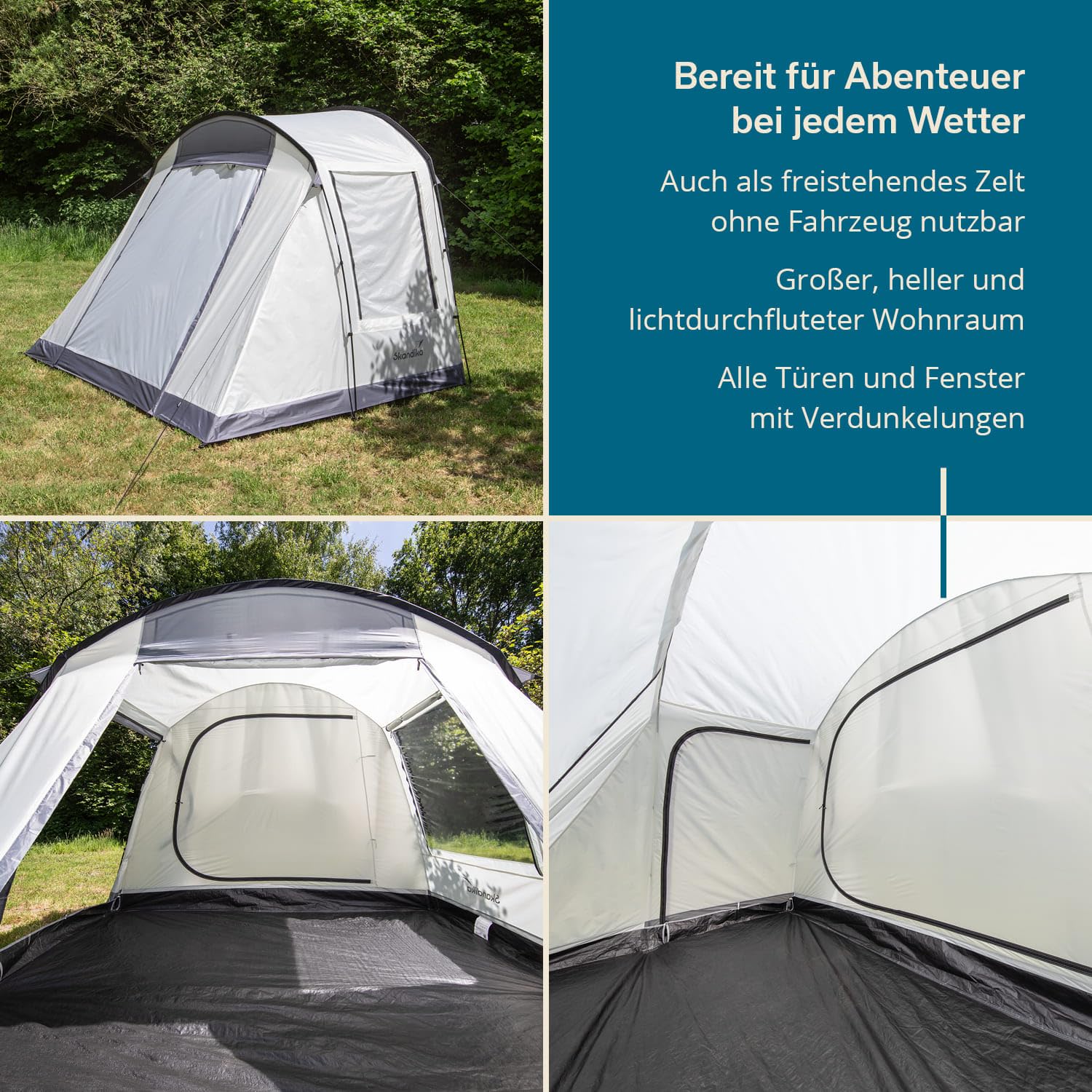 Skandika Balestrand Van Protect Tienda de campaña túnel | para 2-4 Personas, Suelo de la Tienda Cosido, Impermeable, Columna de Agua de 3000 mm, mosquitera | Tienda de campaña para monovolumen