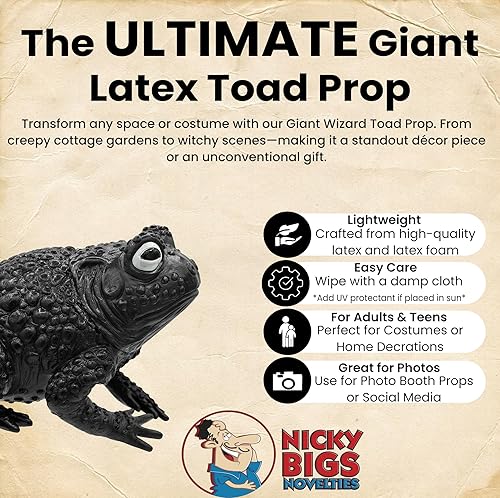 Miniatura 2 de Nicky Bigs Novelties Figura de estatua de rana grande de goma gigante de 10 pulgadas de largo