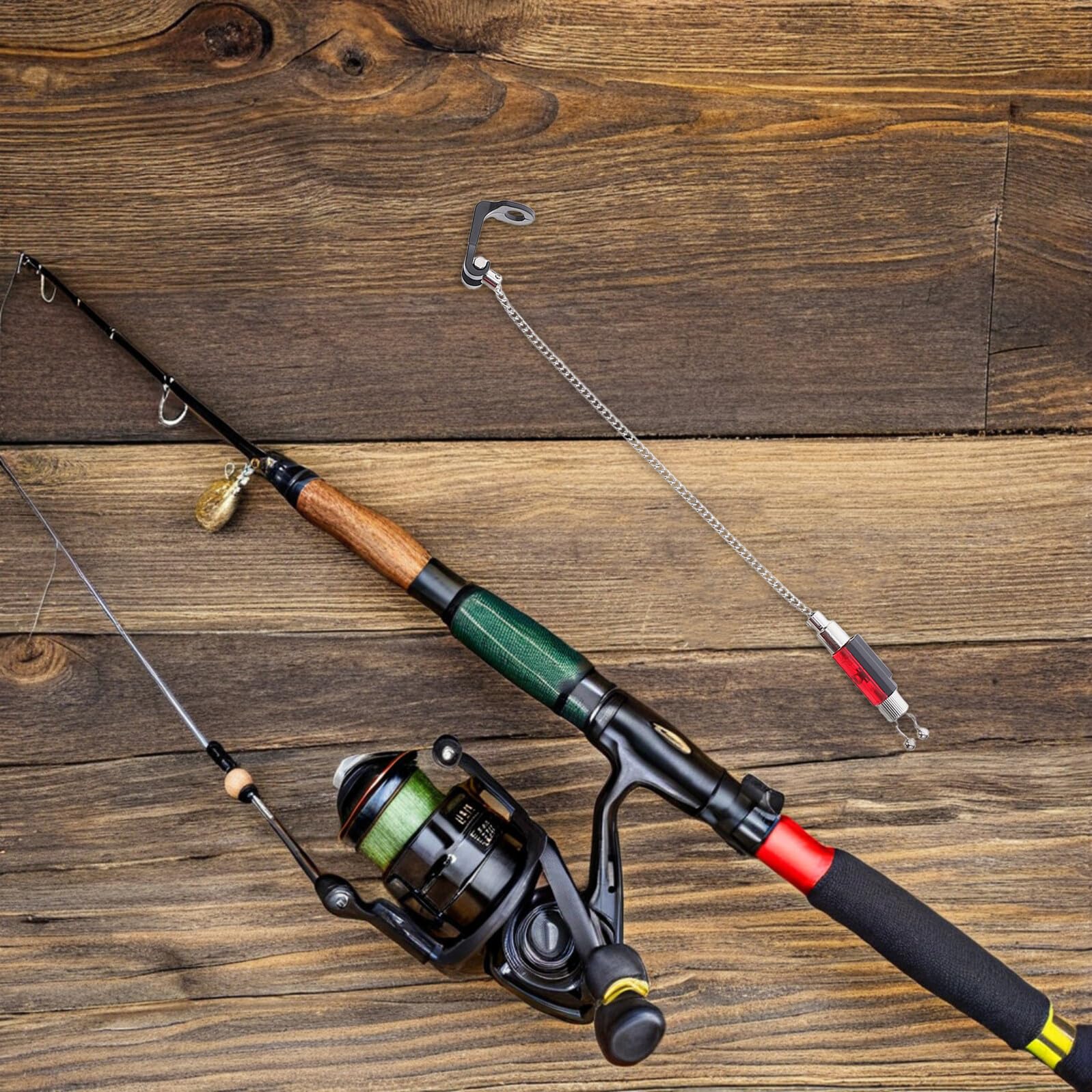 ULTECHNOVO 4 Pezzi Indicatori Allarme Pesca Silenziosi Swingers Catena Flessibile Alta Sensibilità Senza Luce Clip Canne Accessori per Pesca e Ambienti Naturali