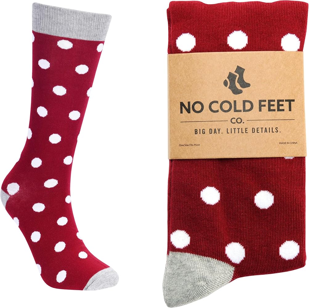 burgundy dress socks near me No Cold Feet Fun Colorful Novelty for Men for Casual Formal Groomsmen Wedding, with White Polka Dots : Clothing, Shoes & Jewelry crafted from soft Reception_Anarkali Champagne Peach Sequin Bridesmaid Select Shoes Size:41