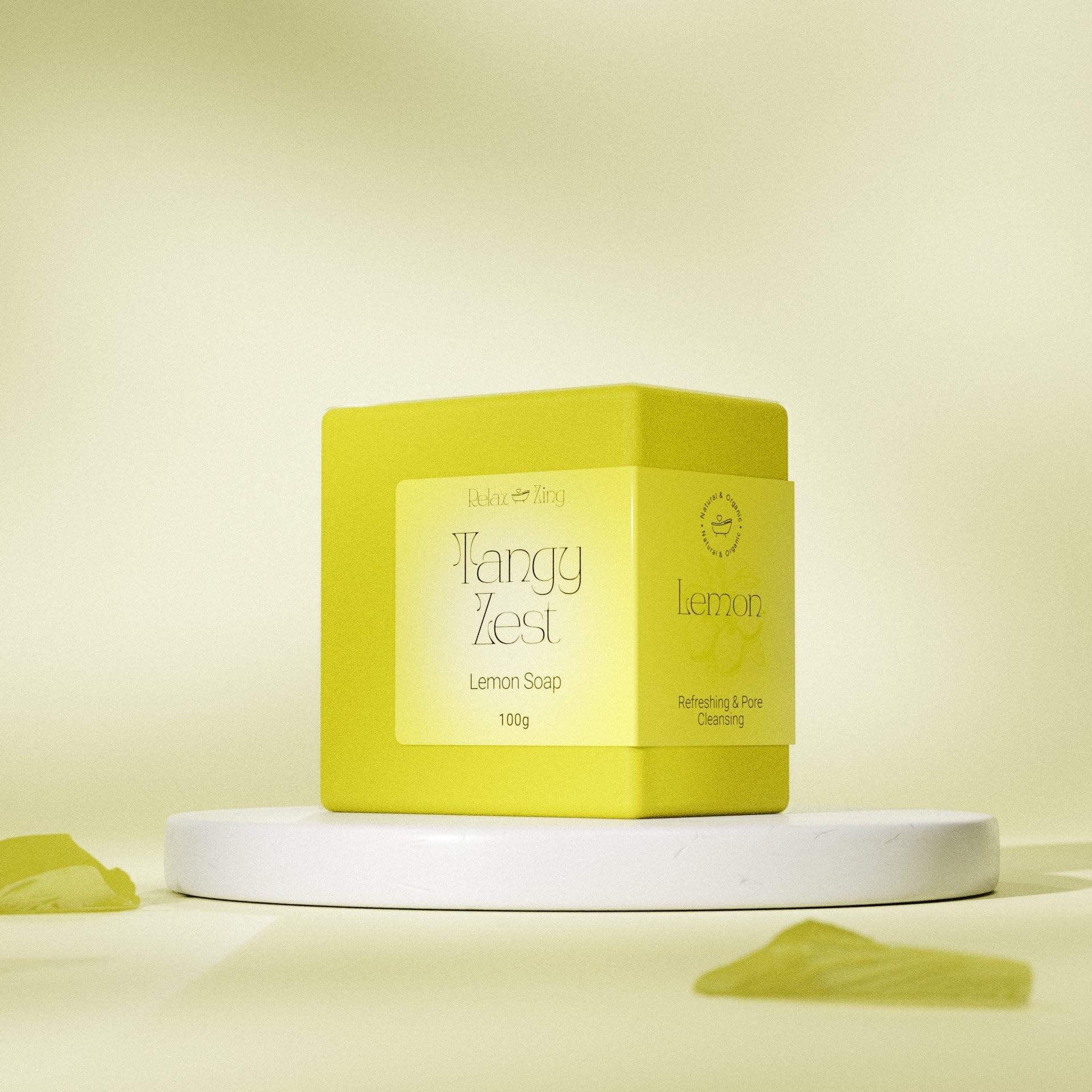 RelaxZing Handcrafted Natural Soaps, Moisturizing and Nourishing Body Soap, Cleanses and Exfoliates, Restores Natural Glow, Tangy Zest Lemon