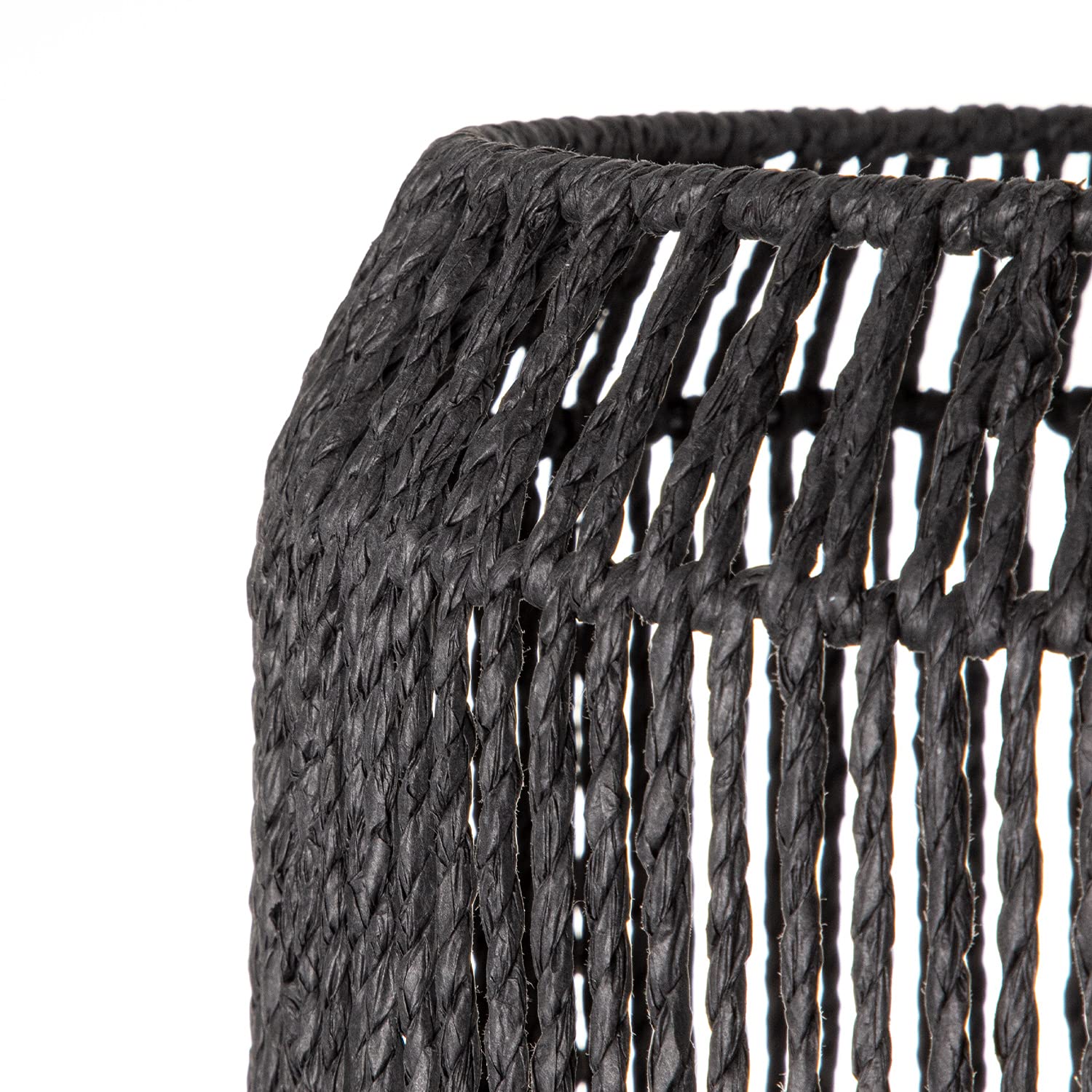 Paco Home Lampada Da Terra Moderna Effetto Rattan: Stile Boho Per Soggiorno E Camera Da Letto, Bianco 28cm - 2