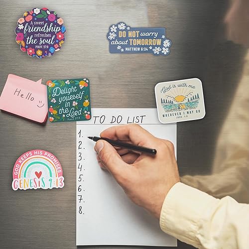 Miniatura 4 de Christian Art Gifts Imán inspirador para nevera con versículo bíblico para mujeres y niñas Dios cumple sus promesas