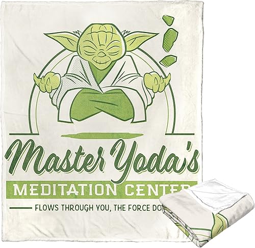 Miniatura 3 de Northwest Manta de seda táctil de Star Wars, 50 x 60 pulgadas, centro de meditación Master Yoda