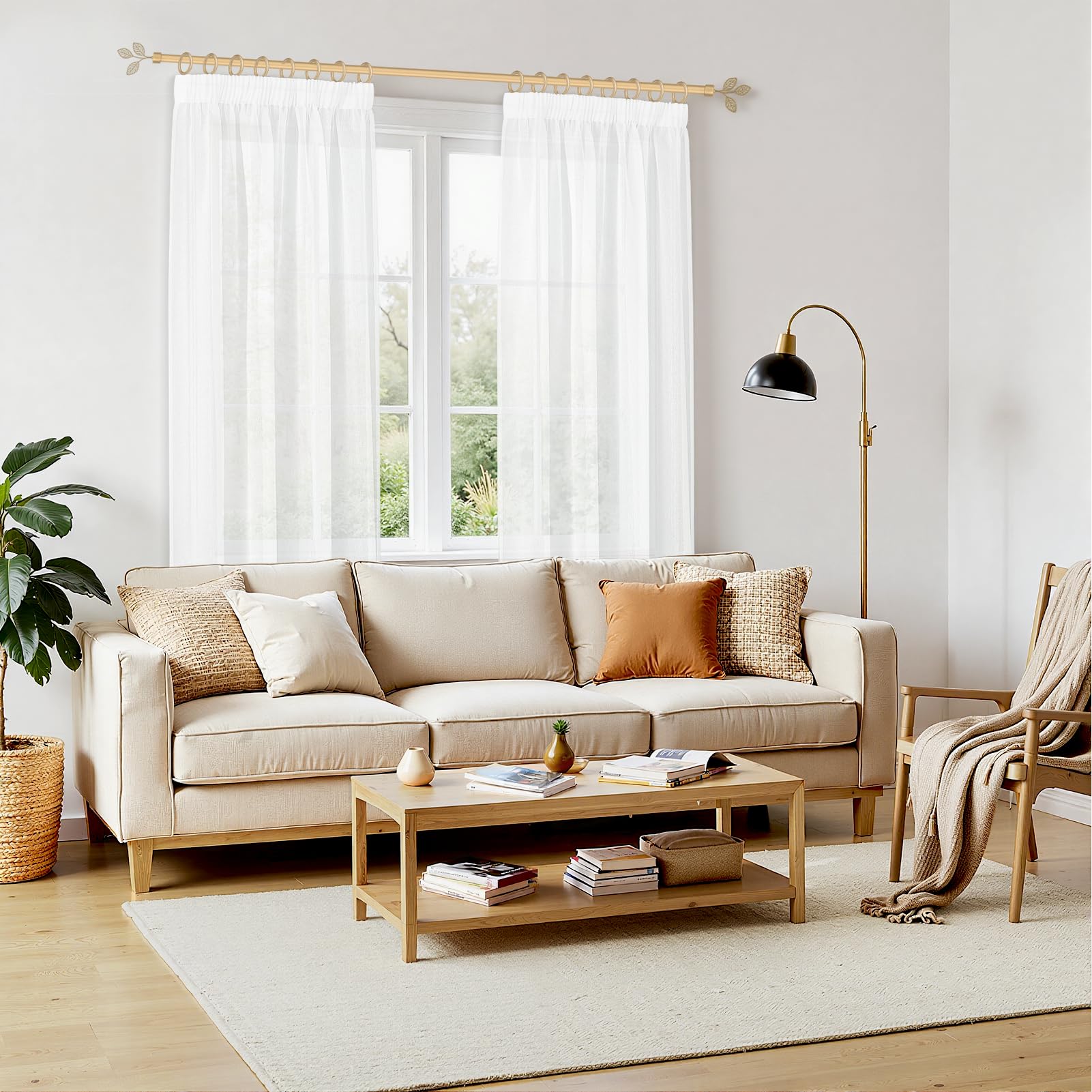 MRTREES - Tende leggere corte con nastro piegato, per soggiorno, camera da letto, ragazze, cucina, camera da letto, 120 x 140 cm (lunghezza x larghezza), bianco moderno, set di 2 pezzi