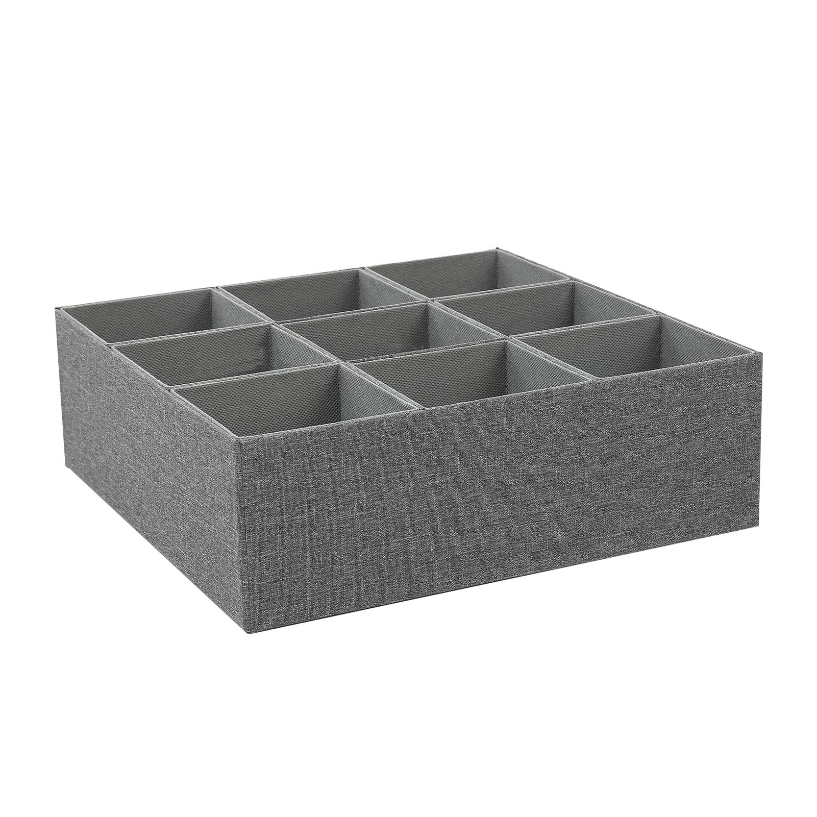Pssopp Divisori per Cassetti, Organizzatori per Cassetti Scatola Portaoggetti in Tessuto per Biancheria Intima, Calzini, Fazzoletti, Cravatte, Cinture, Divisori per per Vestiti per Bambini, (GREY)