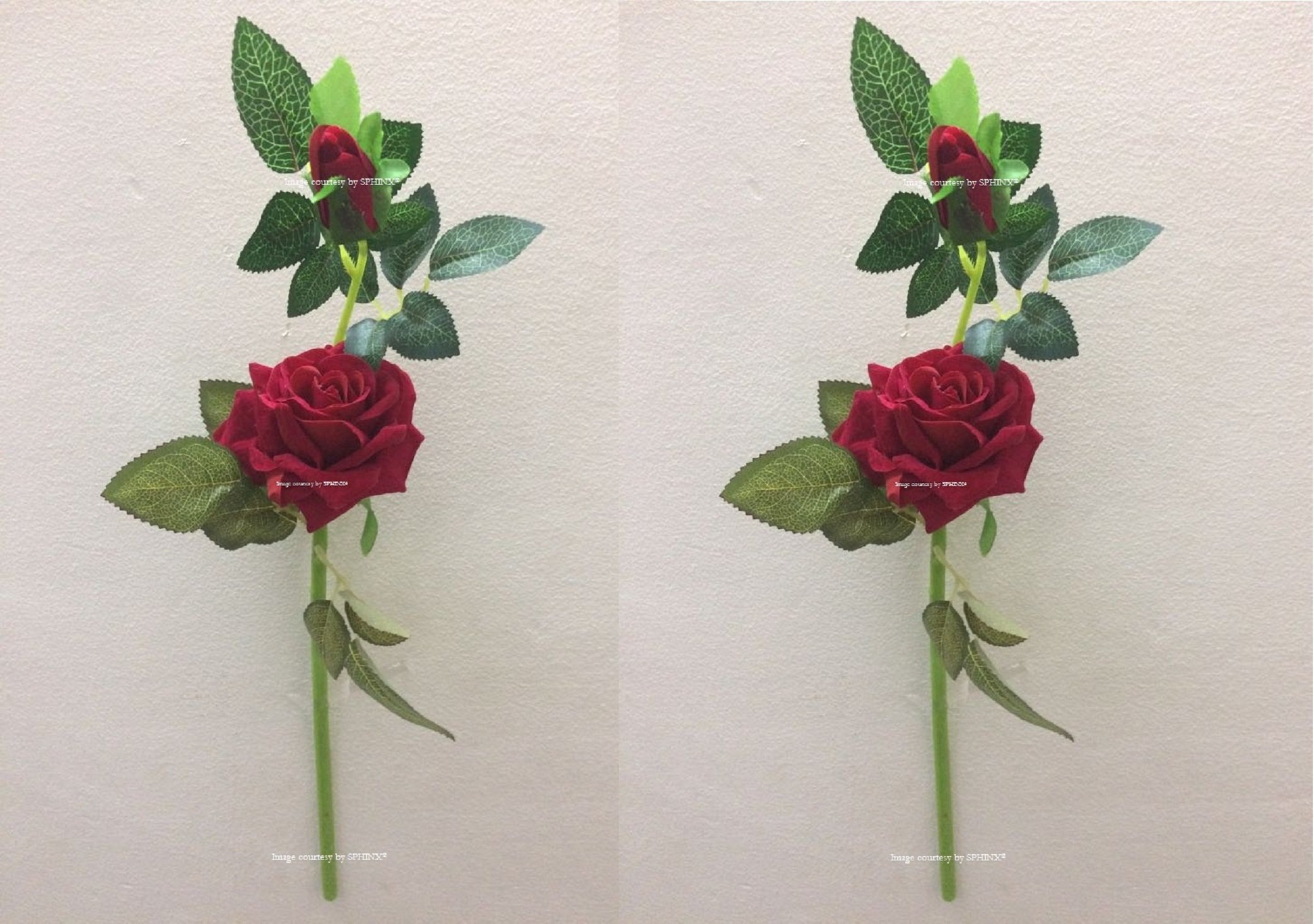 SPHINX® Artificial Roses for floral arrangements/decoration/Gifting- (Red, 2)