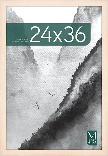 Miniatura 38 de MCS - Marco para póster con estilo de museo, veta de madera blanca, para colgar vertical y horizontal en la pared, marco grande para fotos, pósters