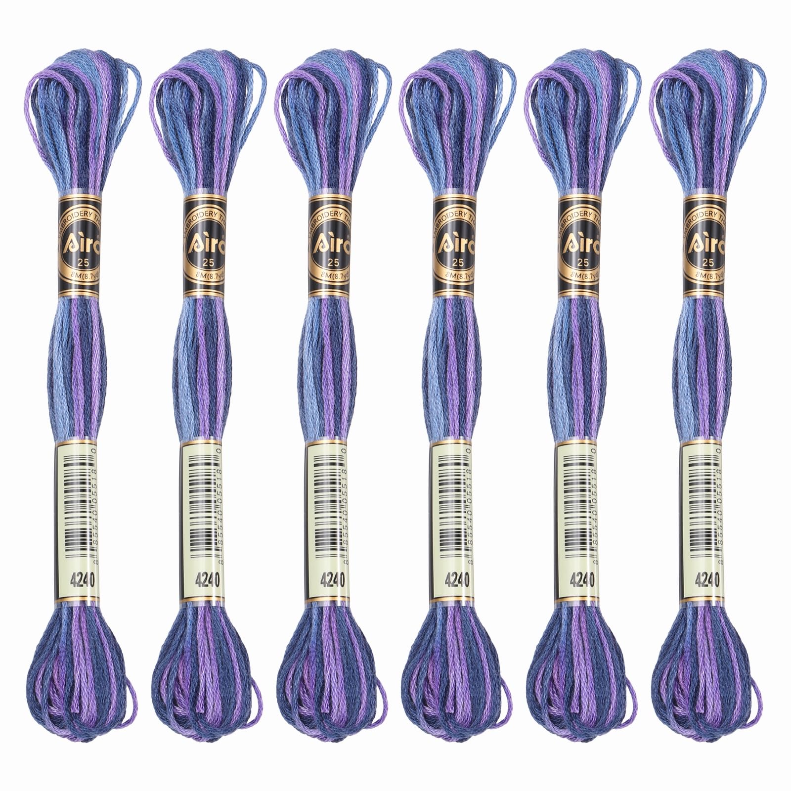 PATIKIL 6 Skeins Embroidery Floss, Polyester Embroidery Threads Bracelets String for Cross-Stitch Hand Embroidery, Dark Purple