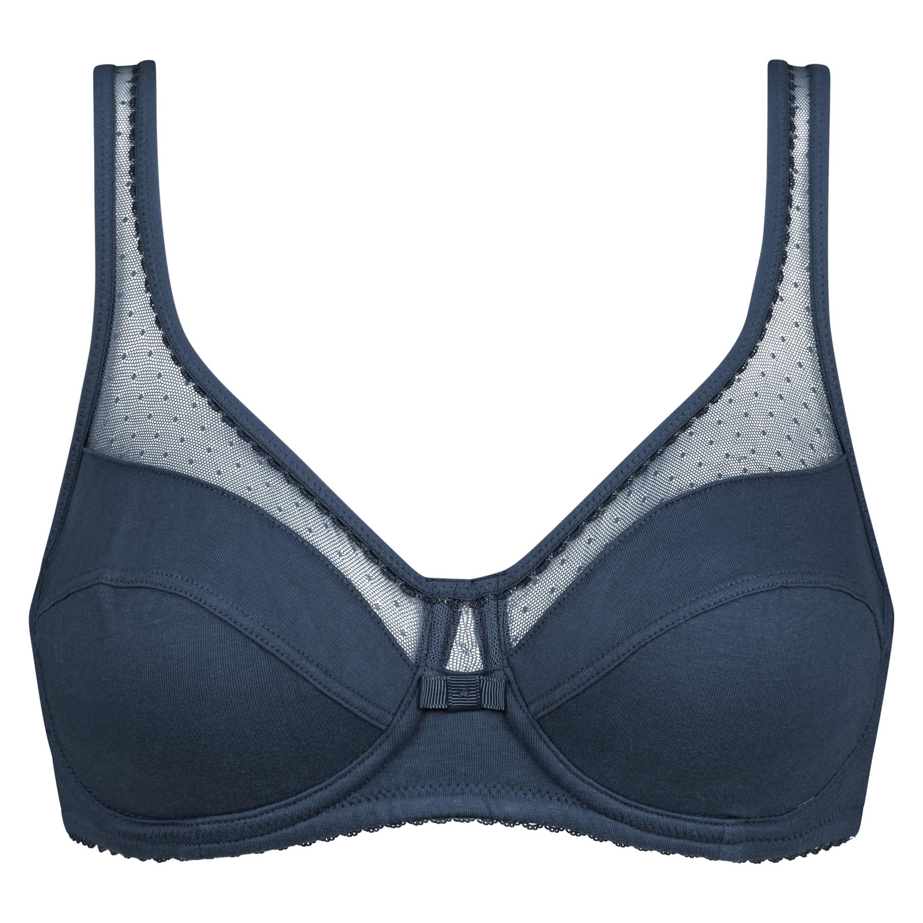 DIM Women's Generous Underwire Organic Cotton x1 Bra, Blue, 38C