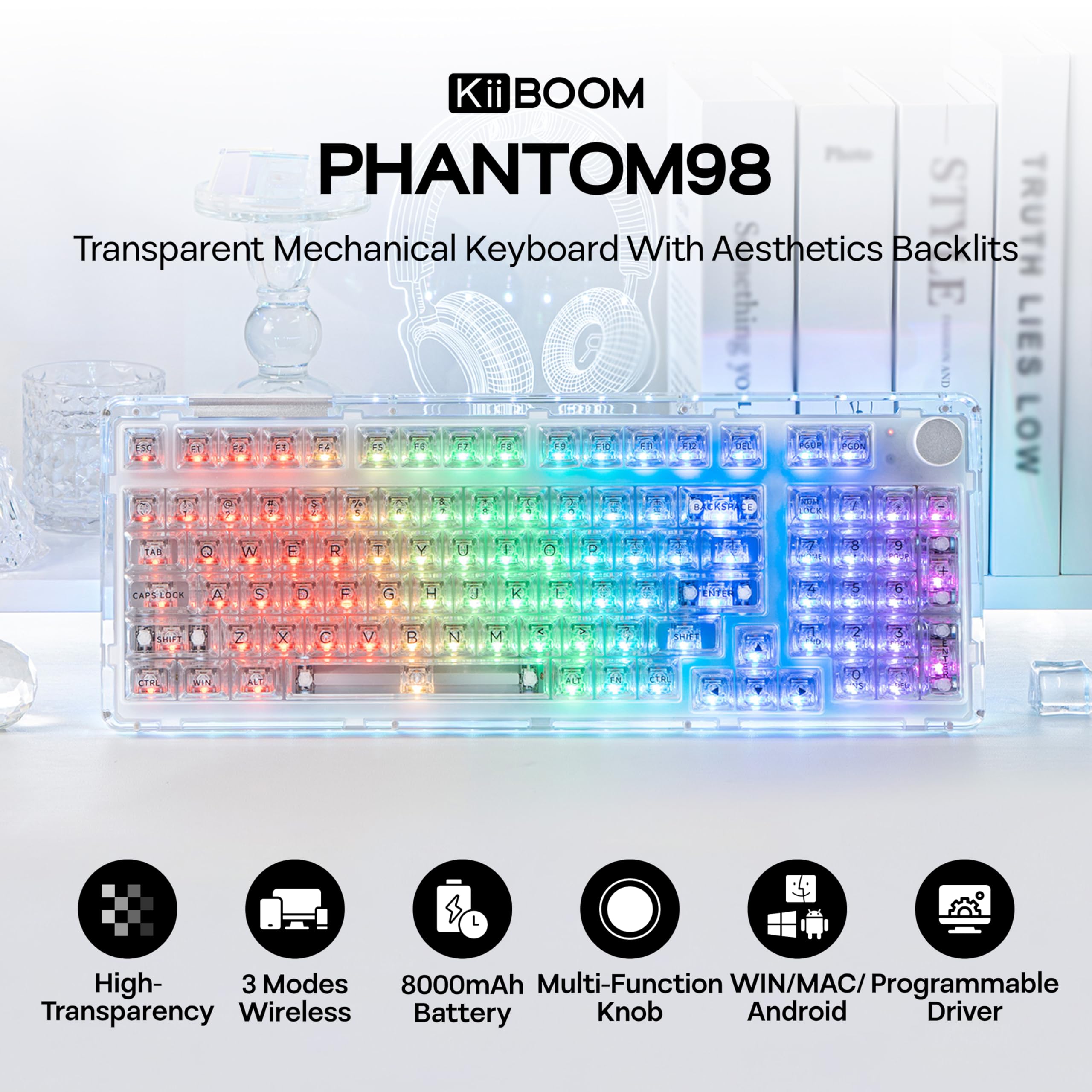 KiiBoom Phantom 98 Hot Swappable Crystal Gasket-Mounted Mechanical