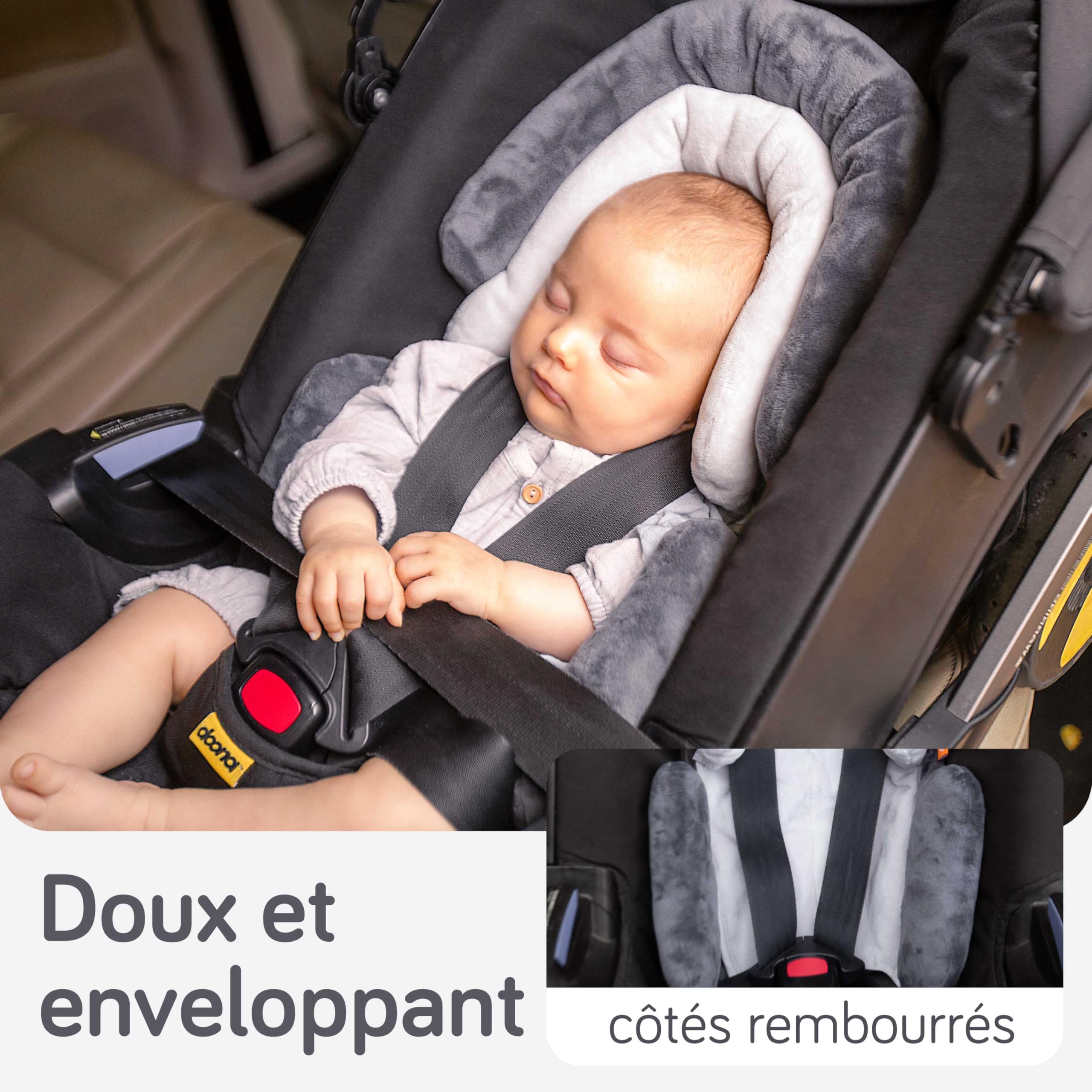 Baby Uma Coussin Reducteur Siege Auto Bebe & Nouveau-né 2-en-1 (0-12 Mois) - Reducteur Cosy Universel Ultra-Doux - Reducteur Poussette Bebe Lavable en Machine