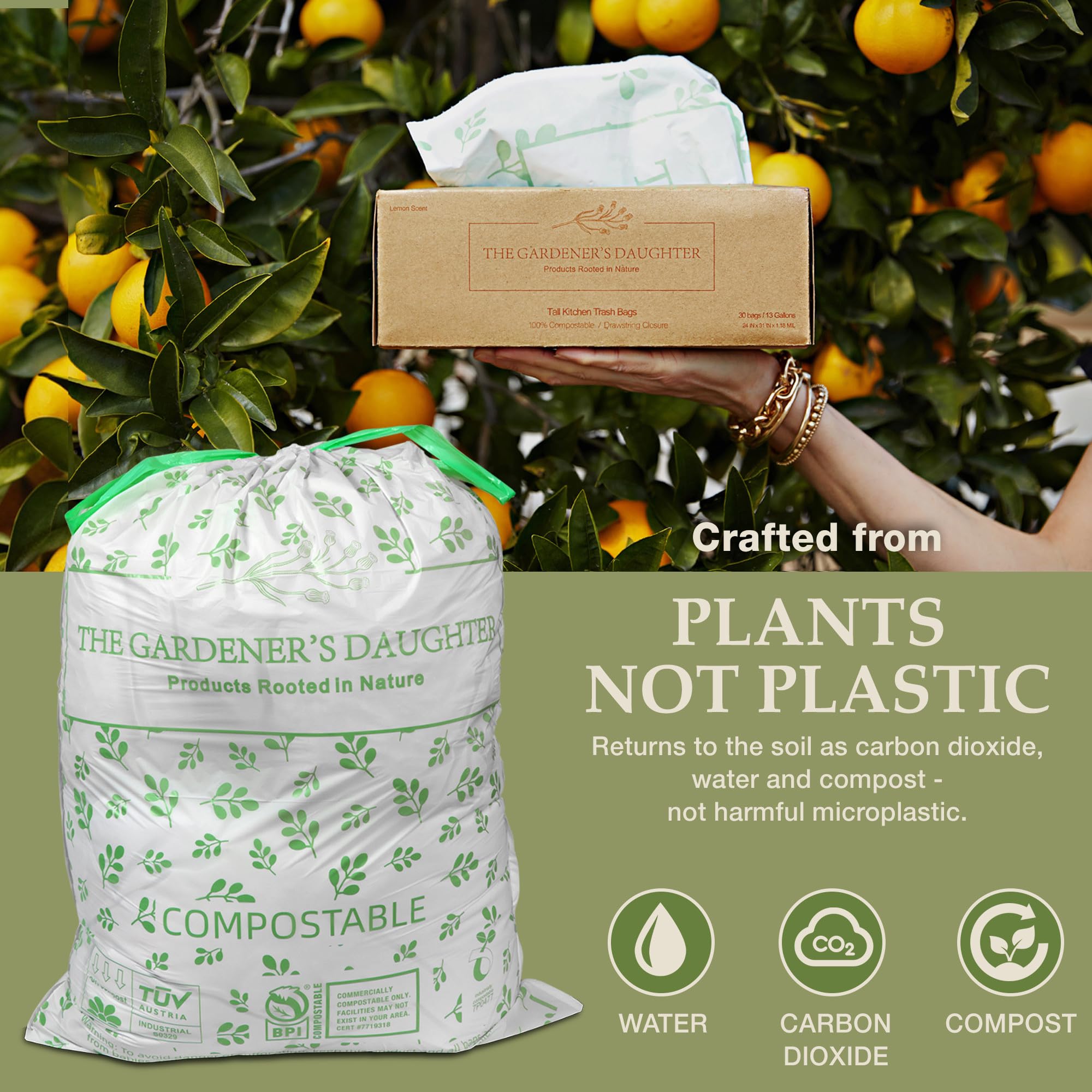 Evergreen by The Gardeners Daughter 13 Gallon Drawstring Bags Gallery Image