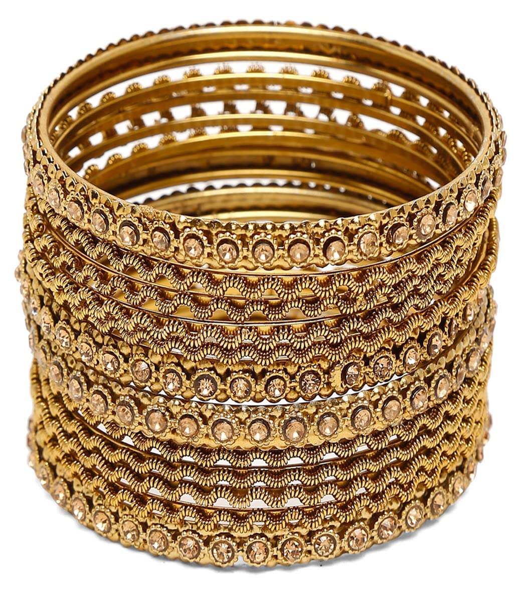 See full amazon price history chart for Shining Diva Fashion Latest Antique Gold Plated Set of 12 Stylish Traditional Bangle for Women (13926b_2.8) Shining Diva Fashion Latest Antique Gold Plated Set of 12 Stylish Traditional Bangle for Women (13926b_2.8) (B0B65931LJ) Amazon Price History, Amazon Price Tracker