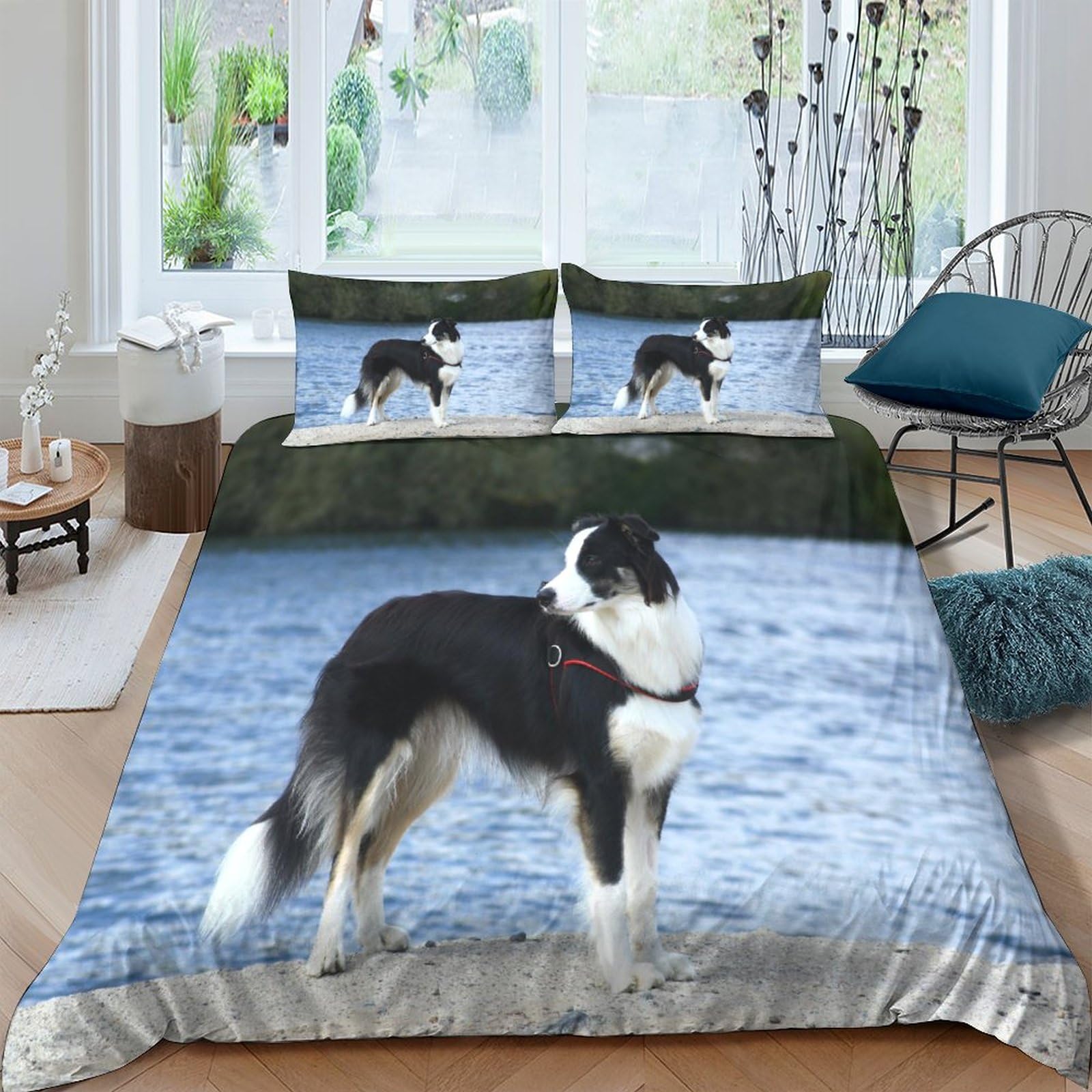 Housse de couette chien de berger en microfibre pour une chambre cocooning et chaleureuse