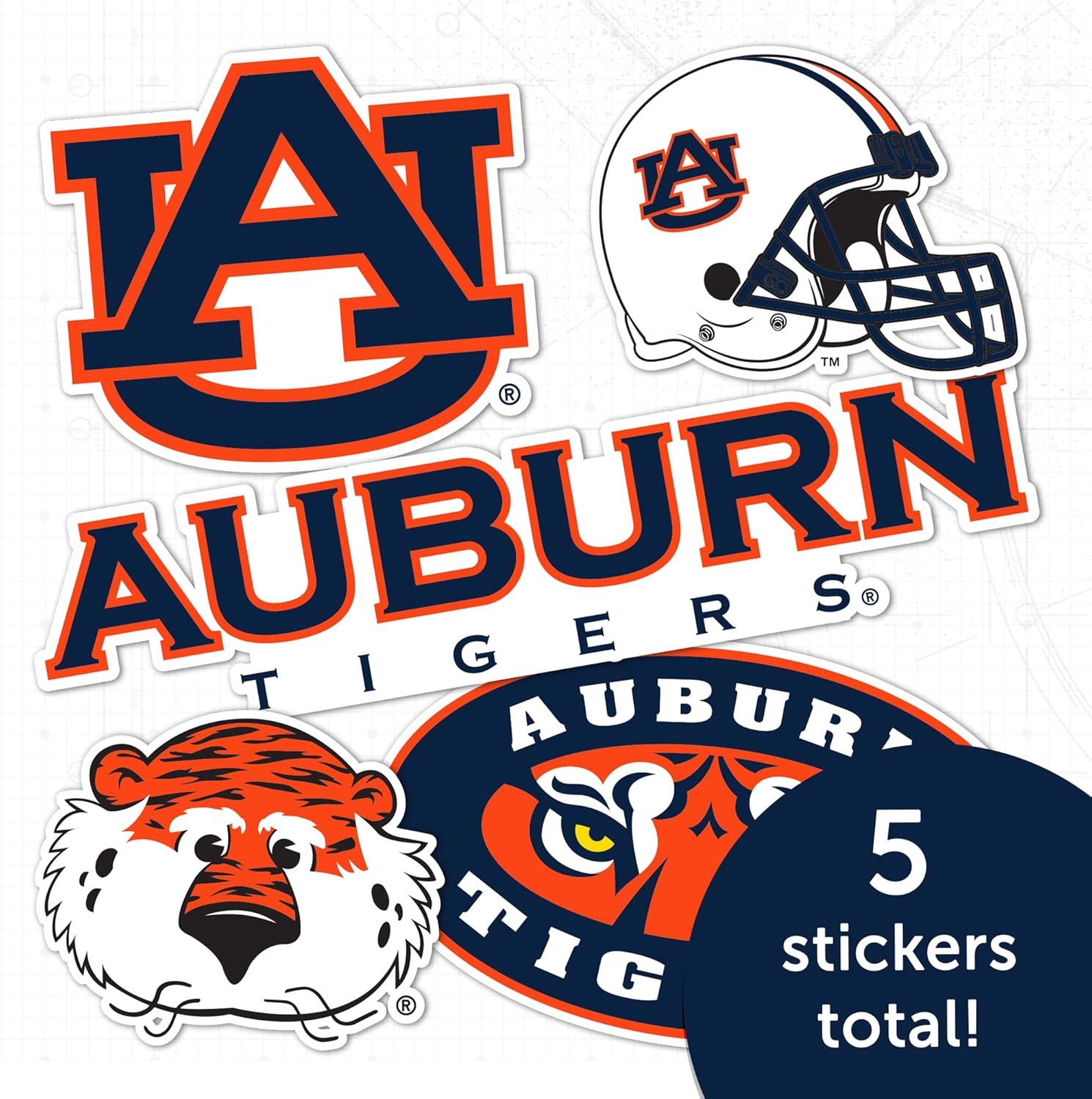 Desert Cactus Auburn University Sticker Tigers War Eagle Vinyl Decals Laptop Water Bottle Car Scrapbook Sheet T2 (Type 2) - Image 5