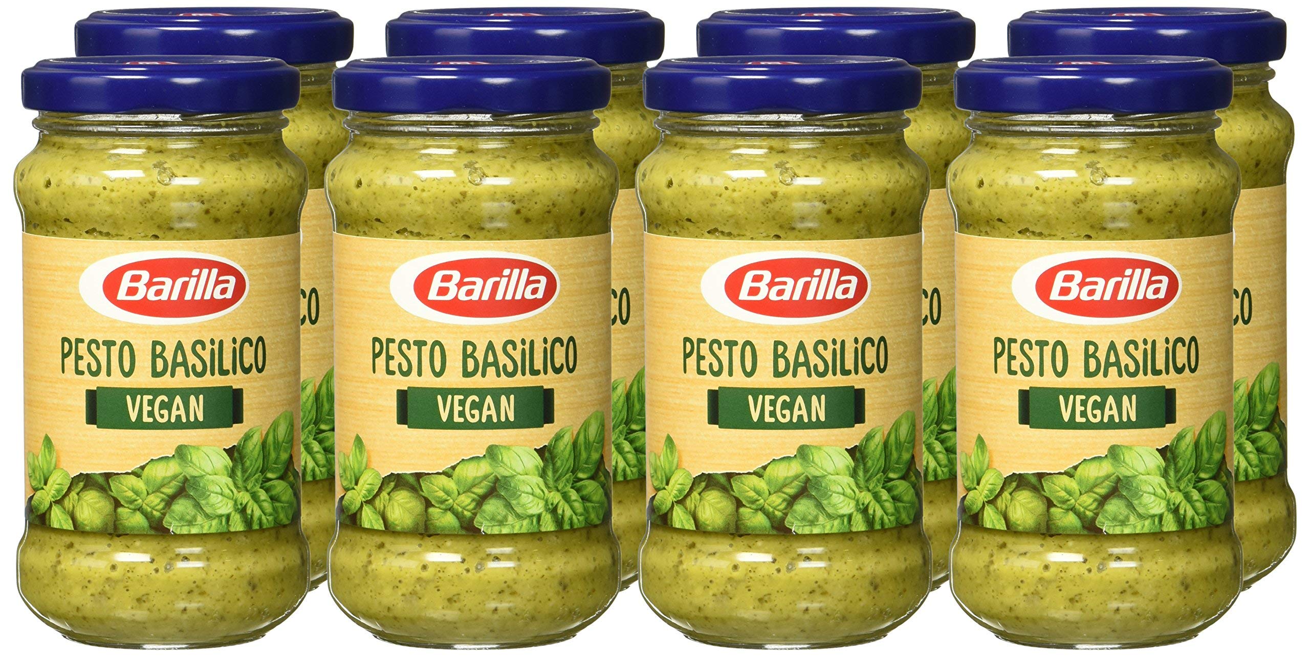 Barilla Pesto Basilico vert végétalien – Pesto Lot de 8 (8 x 195 g)
