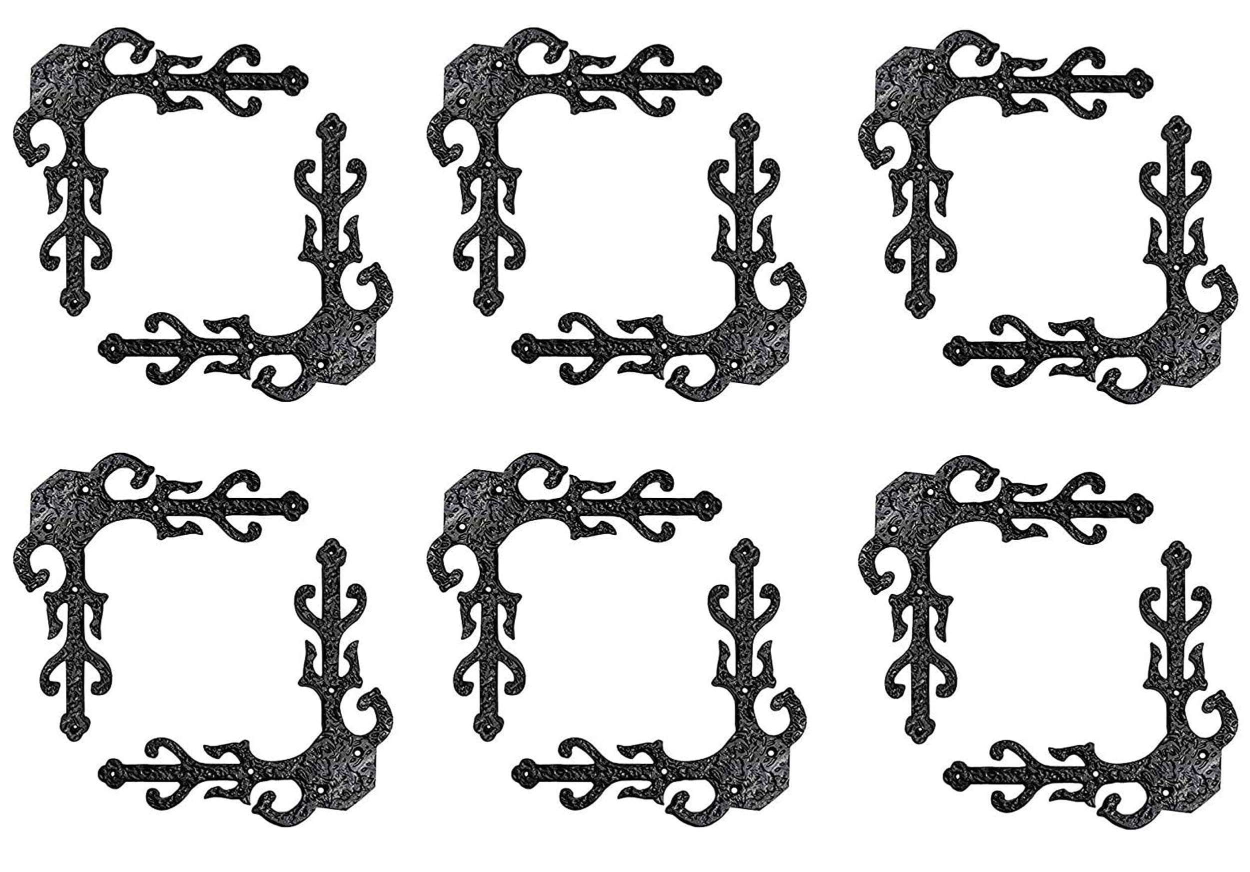 Adonai Hardware Gozan Decorative Heavy Duty Antique Cast Iron Dummy Corner Door Strap False or Faux or Dummy Front Hinges L-Brackets (Black Powder Coated) for Barn Wood Doors, Gates, Box, Trunks (B08PYPZ16F) Amazon Price History, Amazon Price Tracker