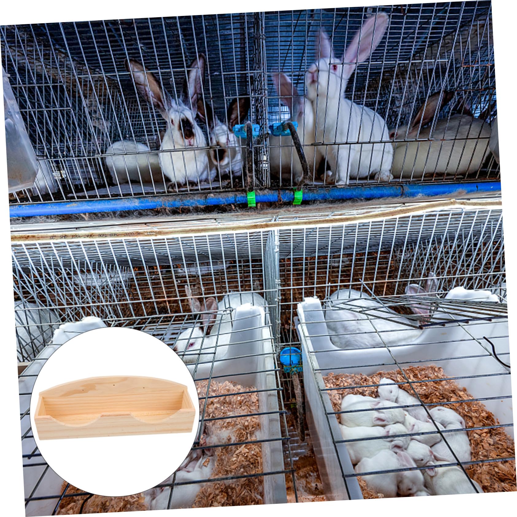 Holz Futterkrippe Futtertrog für Kaninchen Meerschweinchen Grasständer als Futterspender und Napf für Kleintiere Draußen