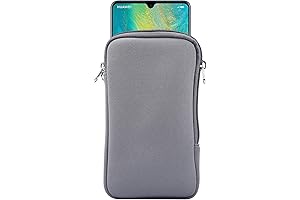 Zippered Neoprene Cell Phone Sleeve with Mesh Pocket