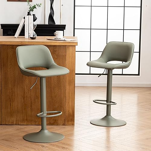 YOUNIKE Bar Stools Set of 2 Modern Swivel Barstools, Adjustable