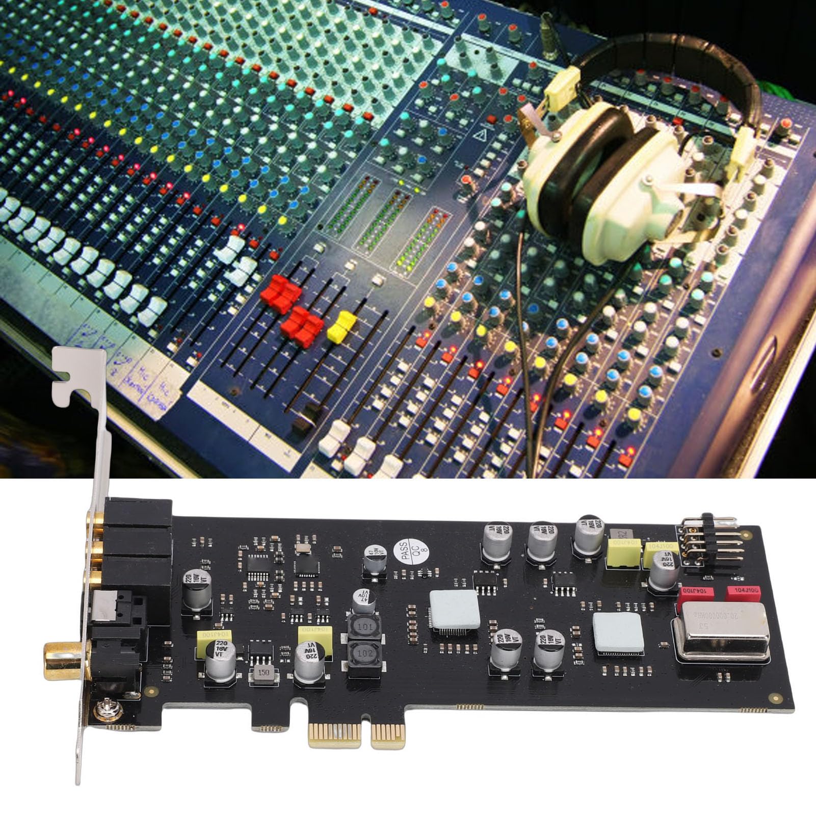 PCIe-HiFi-Soundkarte mit SSS1700, 7.1-Kanal-Soundkarte, Optische Koaxiale Audioschnittstelle, 120 DB + N-, Ideal für Plug-Play-Nutzung