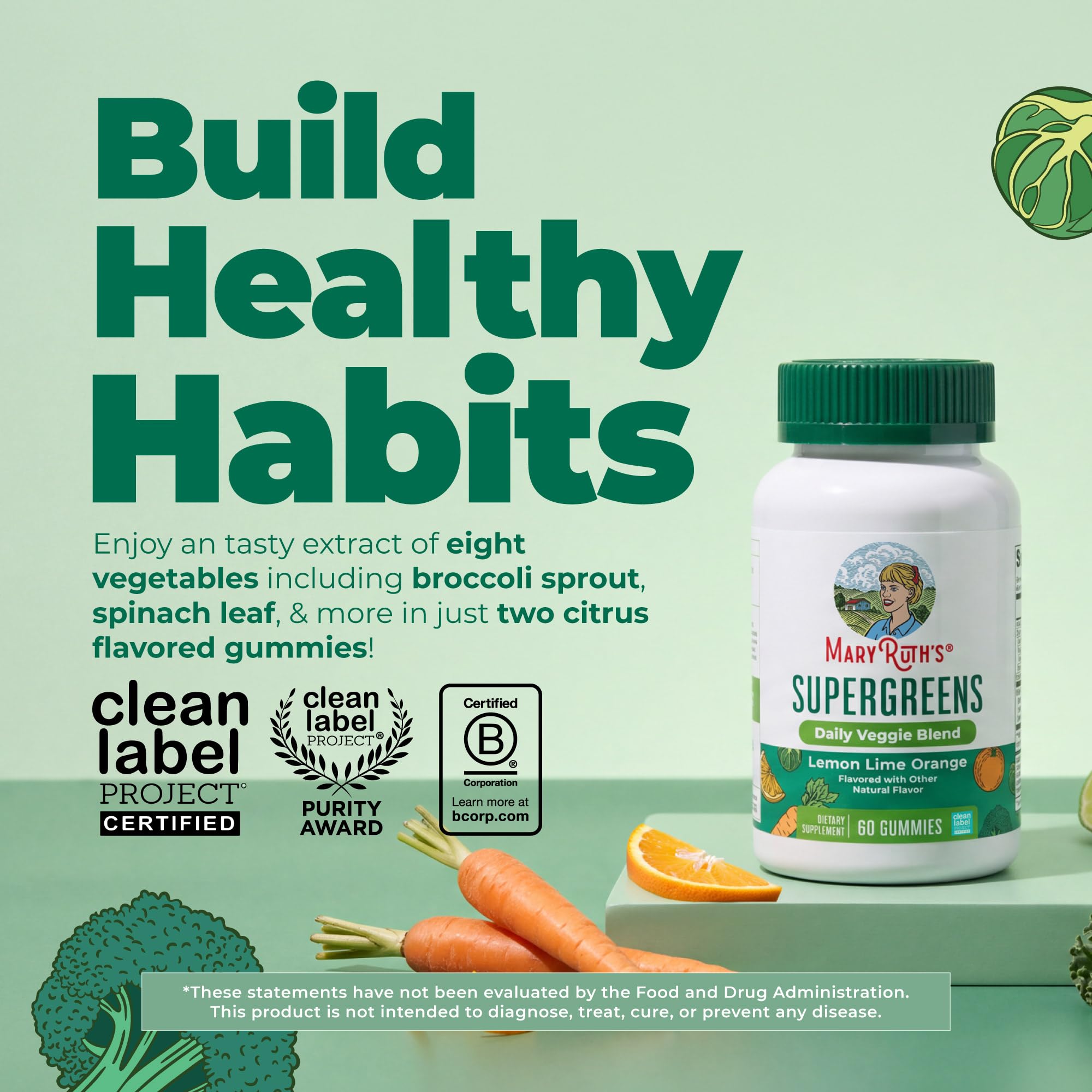 MaryRuth's Super Greens, Naturally-Occurring Quercetin, Spirulina, 60 Count — Amazon image 2