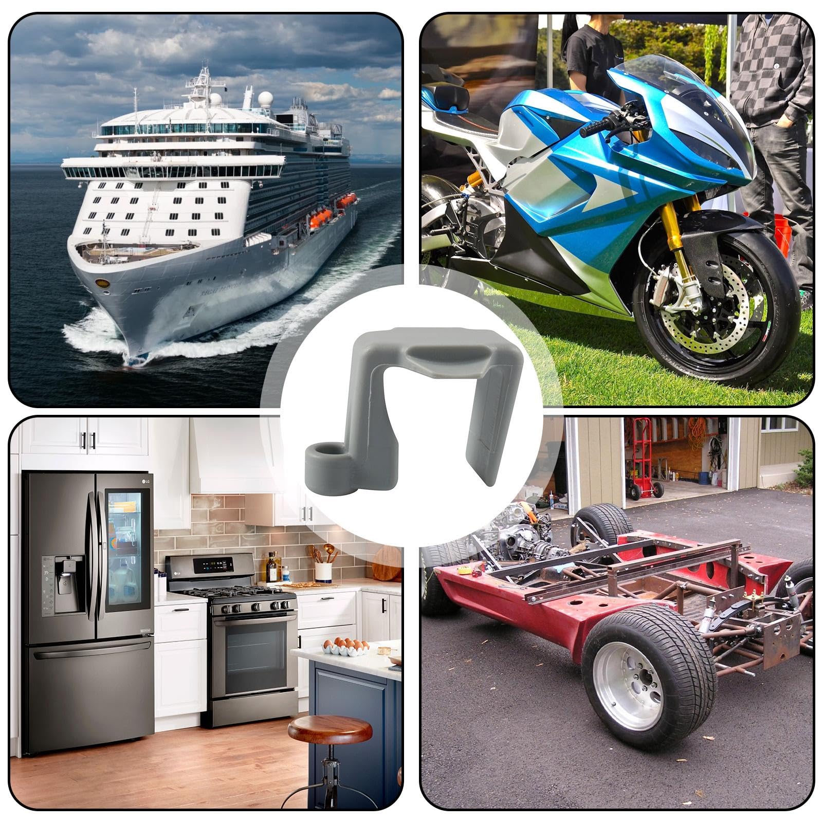 Boat Bumper Clips - Universals Boat fenderr Lines Holder, Sturdy Bumper Buoy Hanger | Adjustable Dock fenderr Clips for Marine Docking, Yacht, Pontoon Boats, Lines Rope Up to 3/8 Inch in Diameter