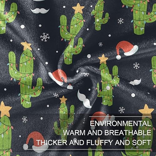 Miniatura 7 de Cactus Christmas Pattern Holiday Ultra-Soft Plush Travel Blankets for Adults Kids, Microfiber Winter Blanket for Couch Camping 50"x60"