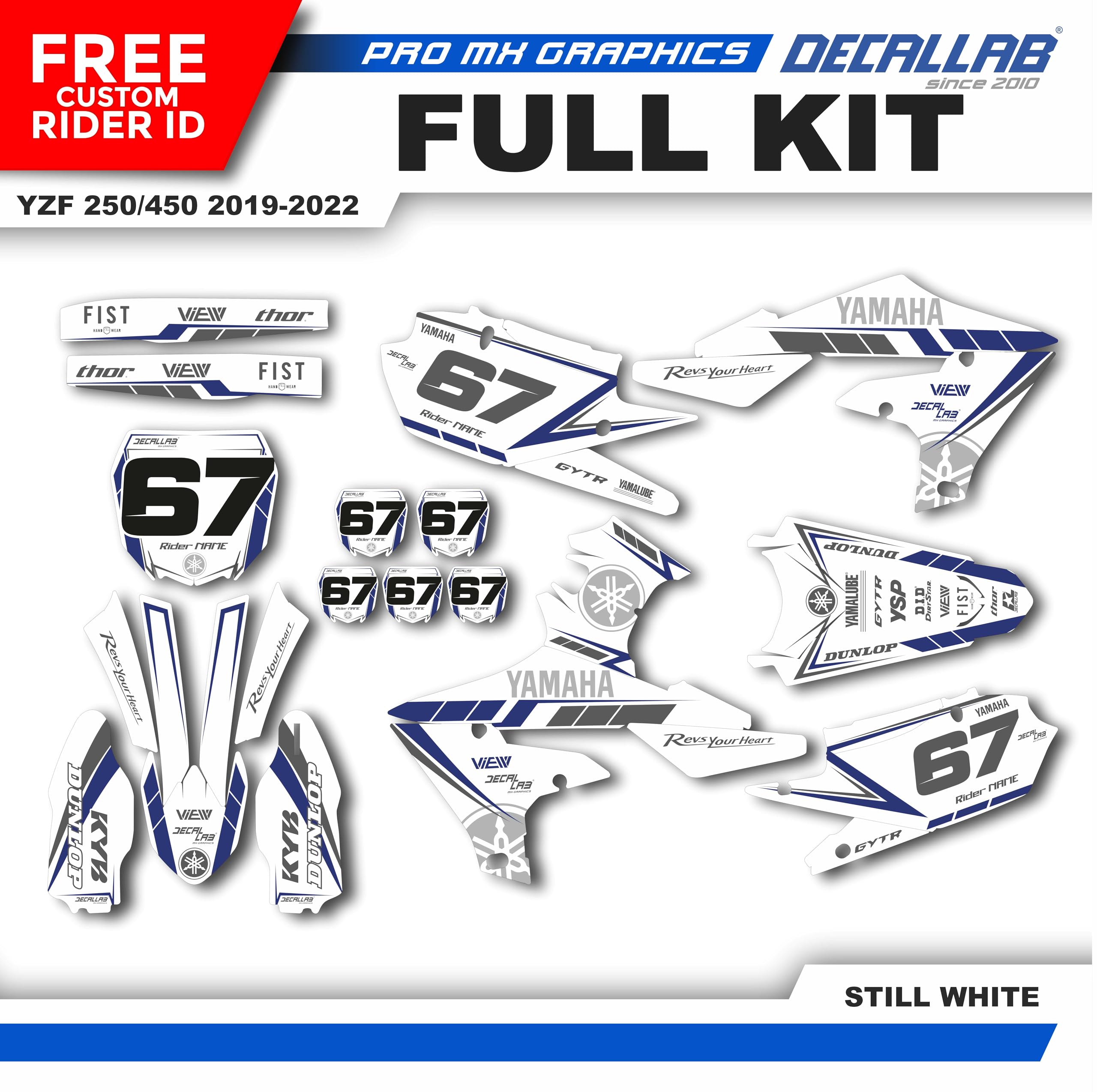Amazon.com: Decallab Customizable Personalized Motocross Full
