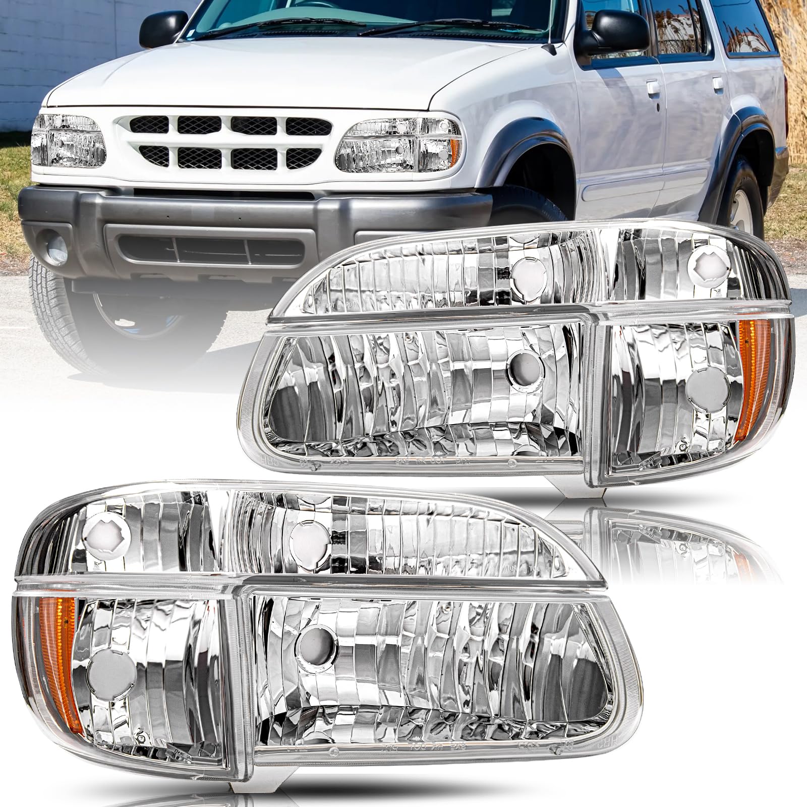 Amazon.com: BRYGHT Halogen Headlight Assembly for 1995-2001 Ford