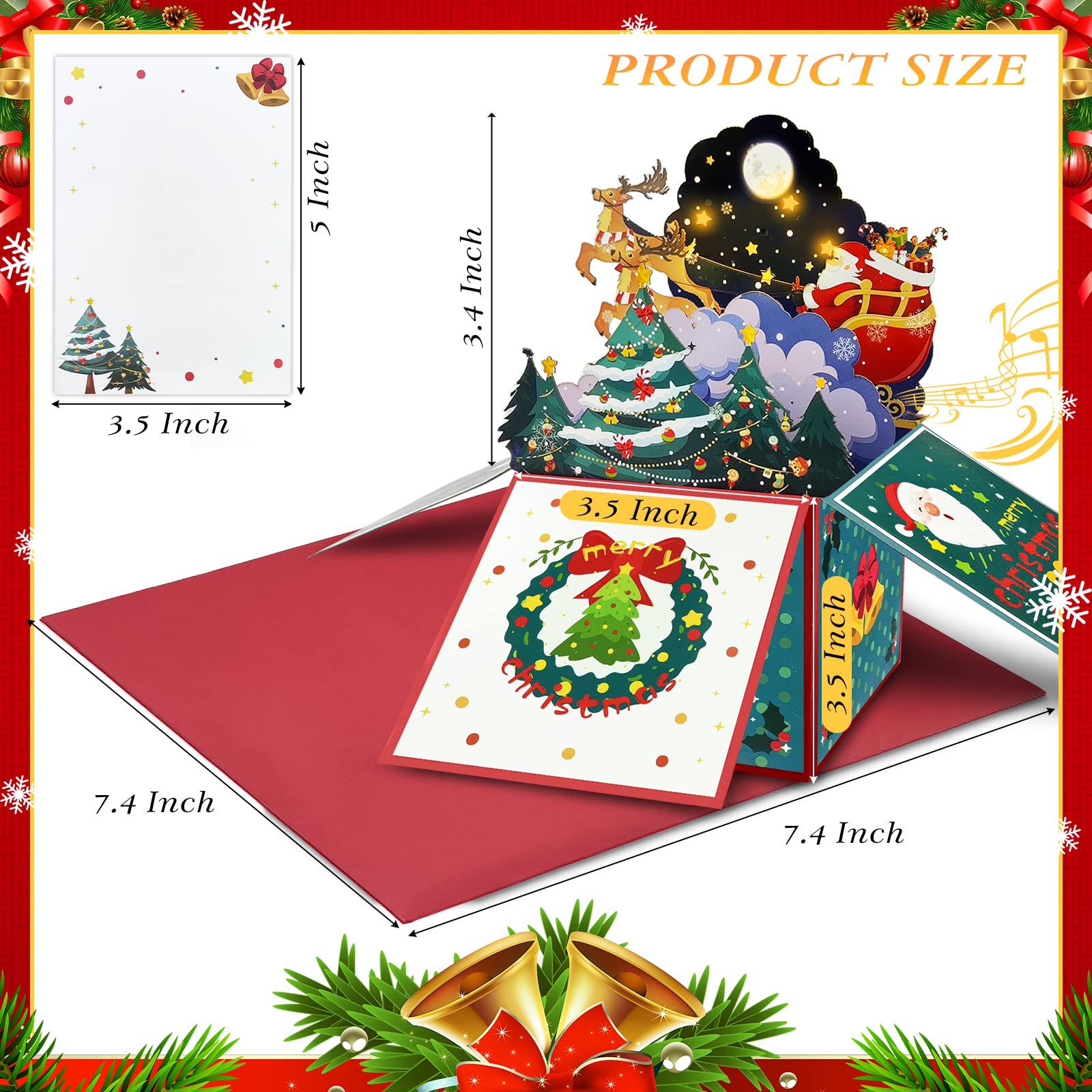 モニタリングクリスマスカード Amazon | YIXIN クリスマスカード - 音楽 クリスマス祝福カード