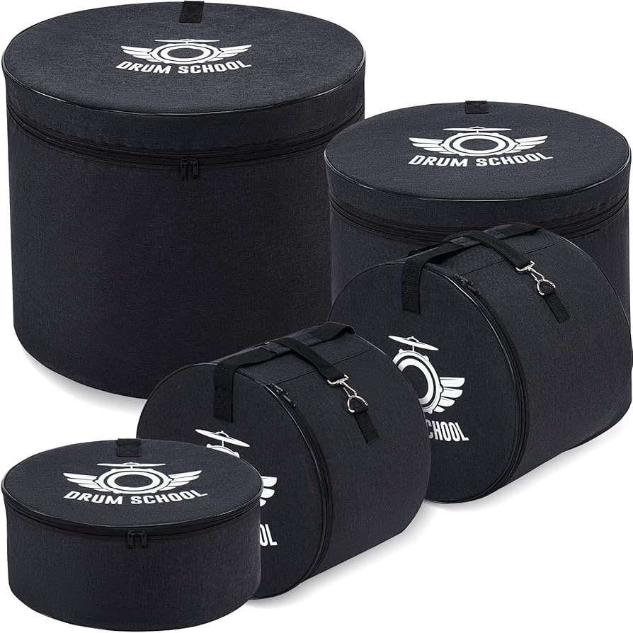 Amazon.com: 5-pcs Drum Bag Set, Drum Cases Set Padded for 12