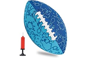 LOVEINUSA Inflatable Football for Kids, Practice Football with Pump 9.3 Inch Rubber...
