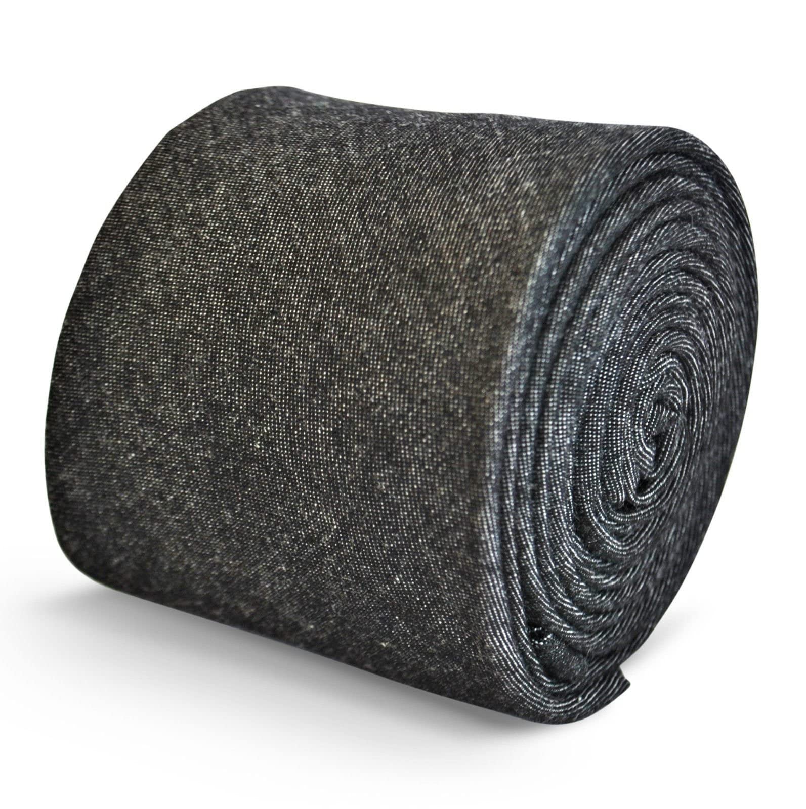 Frederick Thomas Men's Grey Cotton Linen ’S Tie, 147Cm Length And 6.5Cm Width, Ideal For Weddings, Office Wear And Special Events, Perfect For Gift