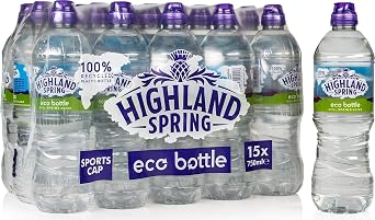 Highland Spring Eco Still Water Sportscap, 15 x 750 ml, 11250 millilitre