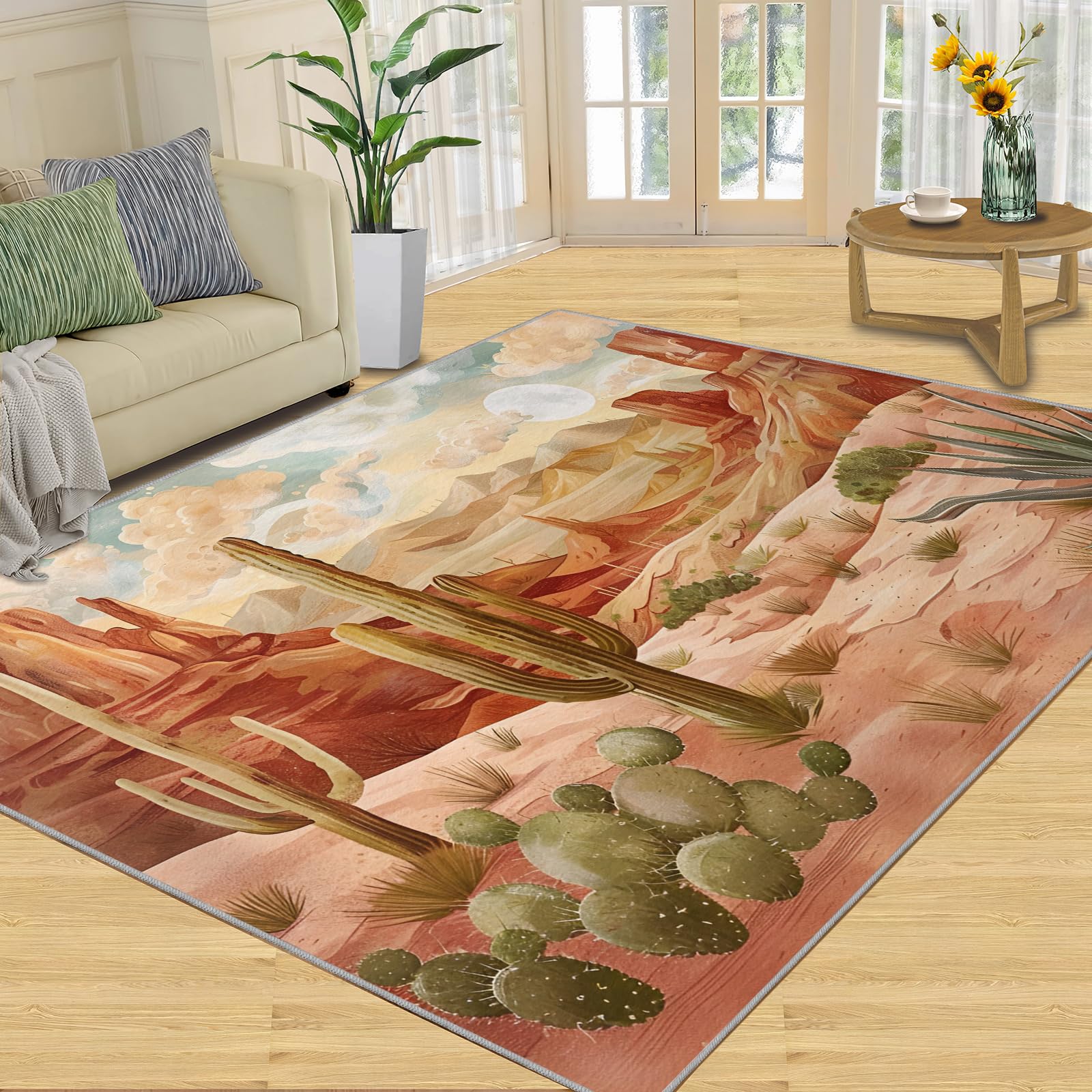 Tapis occidental antidérapant résistant aux enfants et animaux lavable 100x150 cm