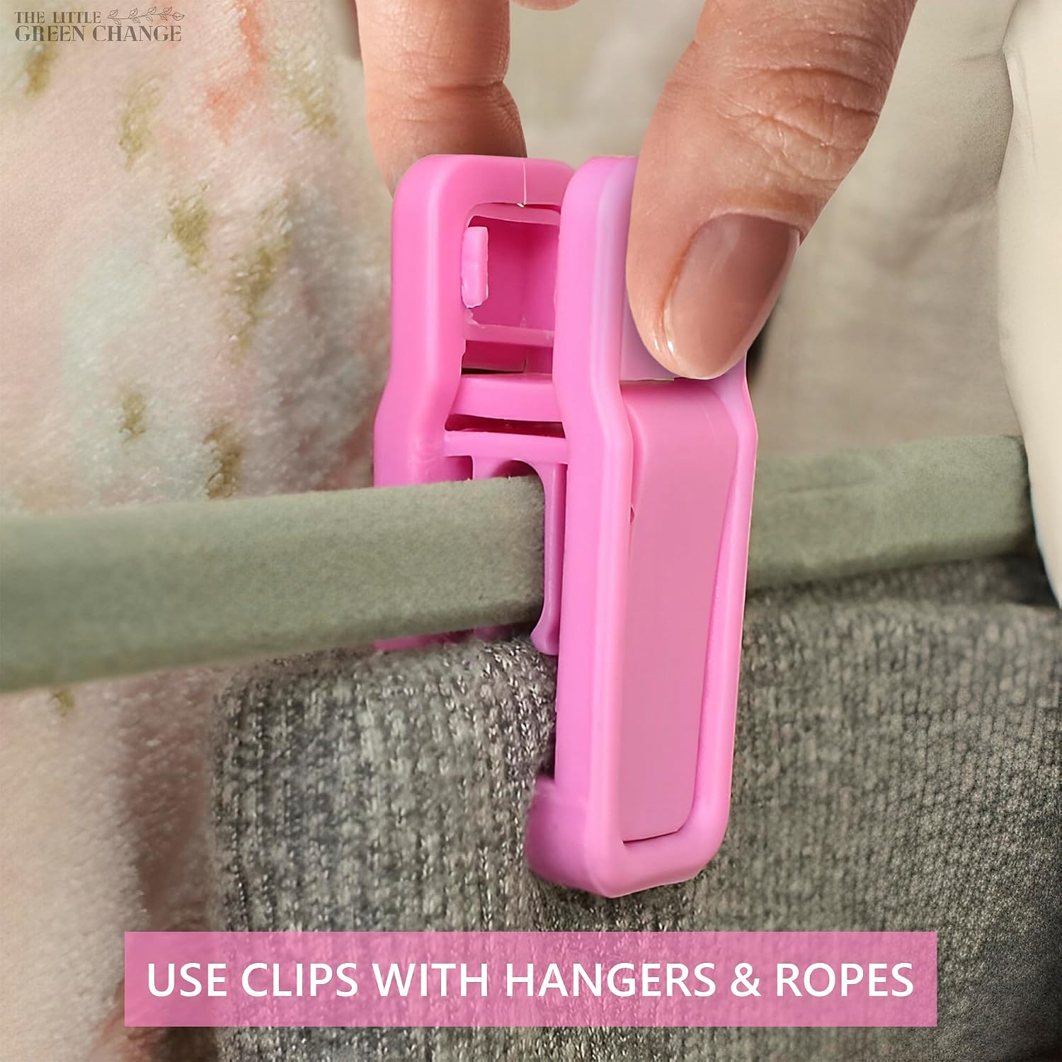 Hanger Clips for Pants, 40 Pcs, Plastic (Pink), for Dry and Wet Clothes image 5