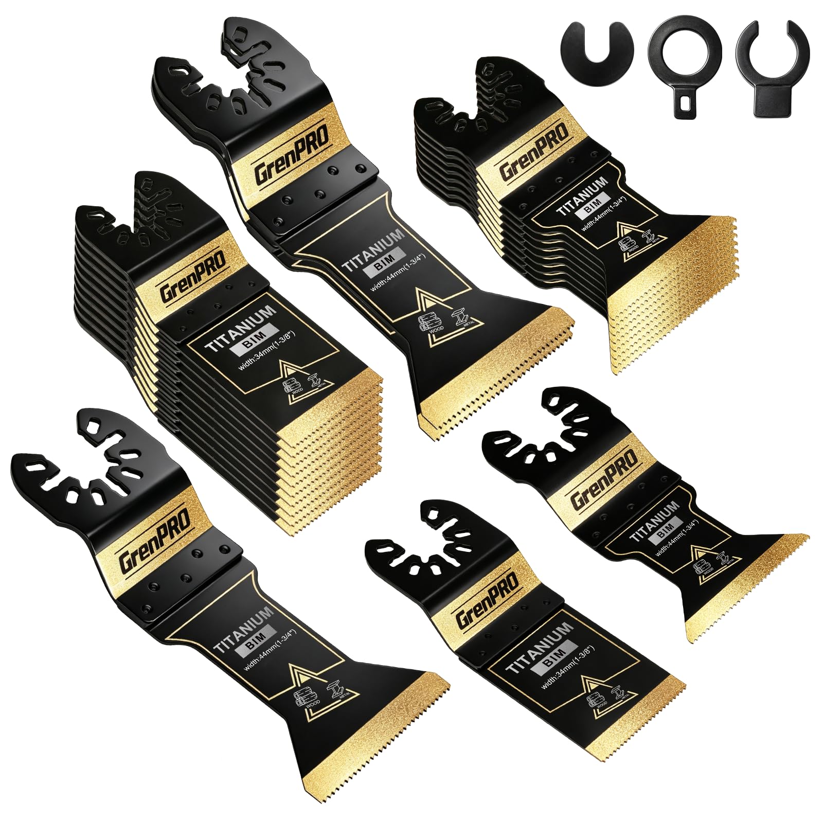 22Pcs Titanium Oscillating Tool Blades for Metal & Wood