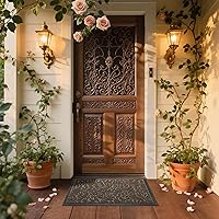 Vista 3 de Yimobra Tapete para puerta de entrada exterior, 29.5 x 17 pulgadas, impermeable, resistente, para puerta delantera, tapete antideslizante resistente