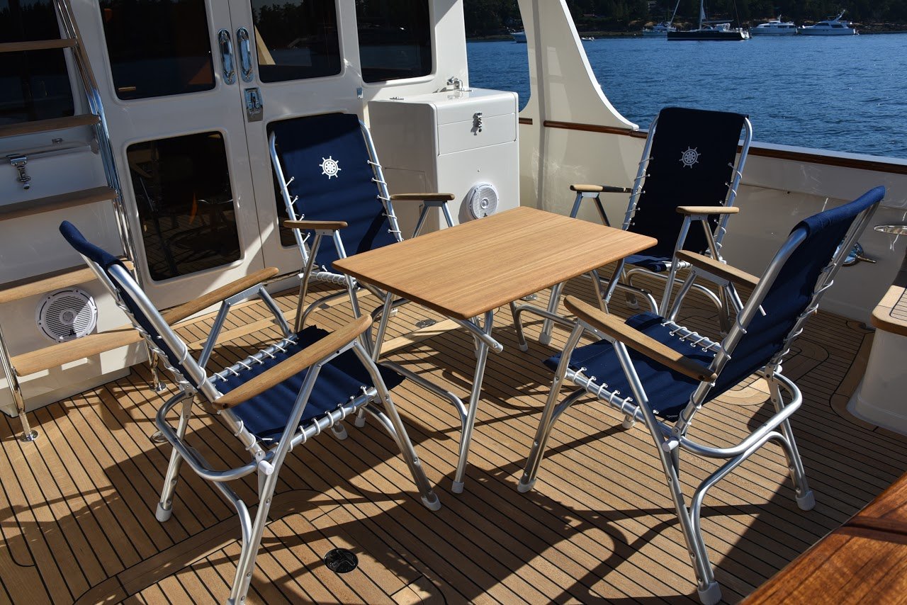 FORMA MARINE Boat Chairs High Back NAVY BLUE Deck Folding Marine