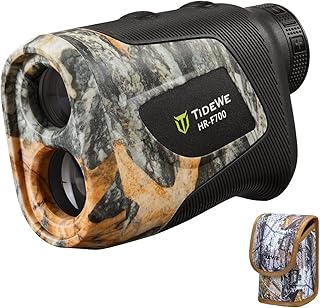 TideWe Hunting Rangefinder with Rechargeable Battery, 700/1000Y Camo Laser Range Finder 6X Magnification, Distance/Angle/Speed/Scan Multi Functional Waterproof Rangefinder with Case - TIDEWE