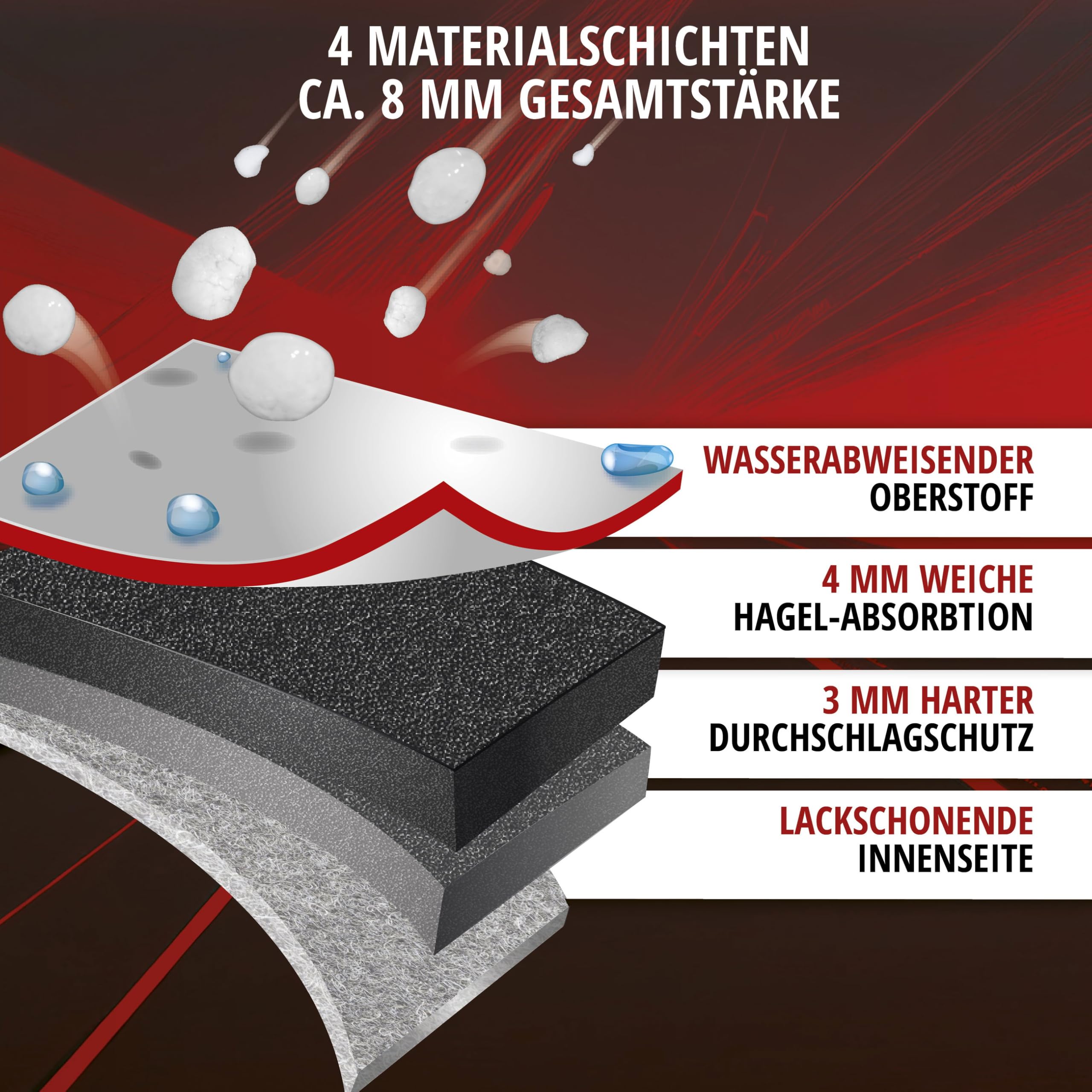 Walser Hagelschutz Abdeckplane Auto, Autogarage Abdeckung Pro, 100% Polyester, Größe 1, Anthrazit-Schwarz